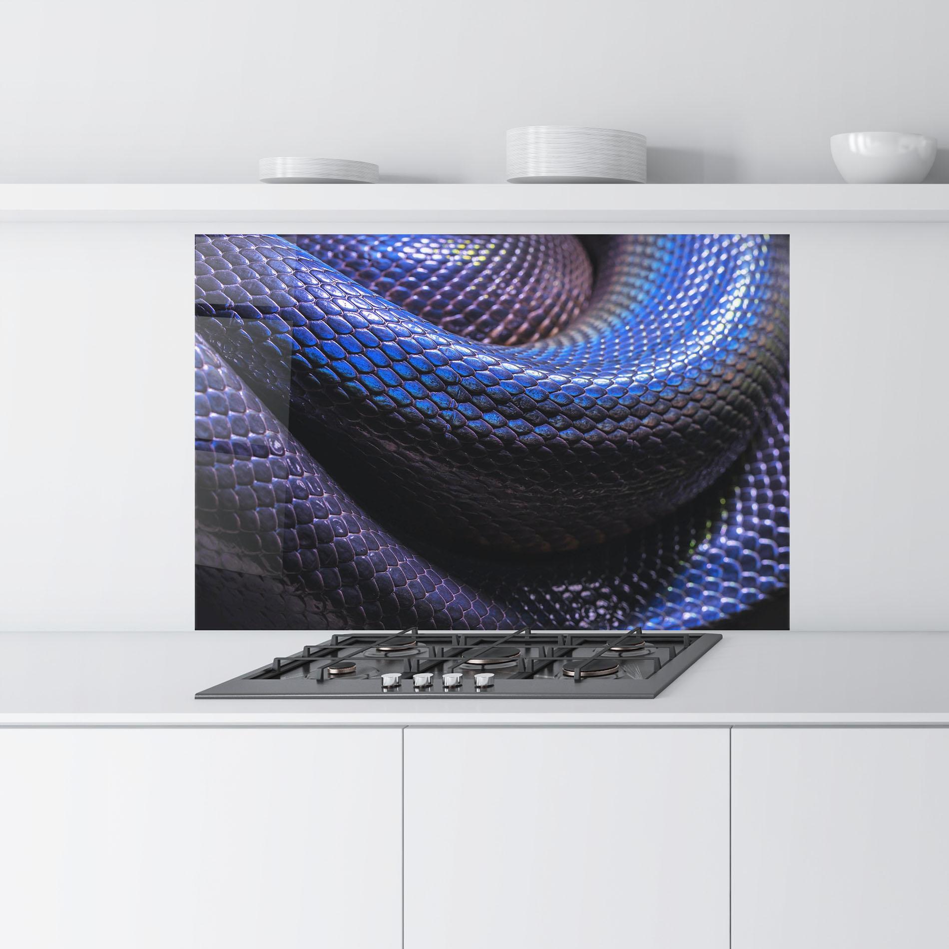 Konyhai üveg hátfal Snake Skin mockup 9