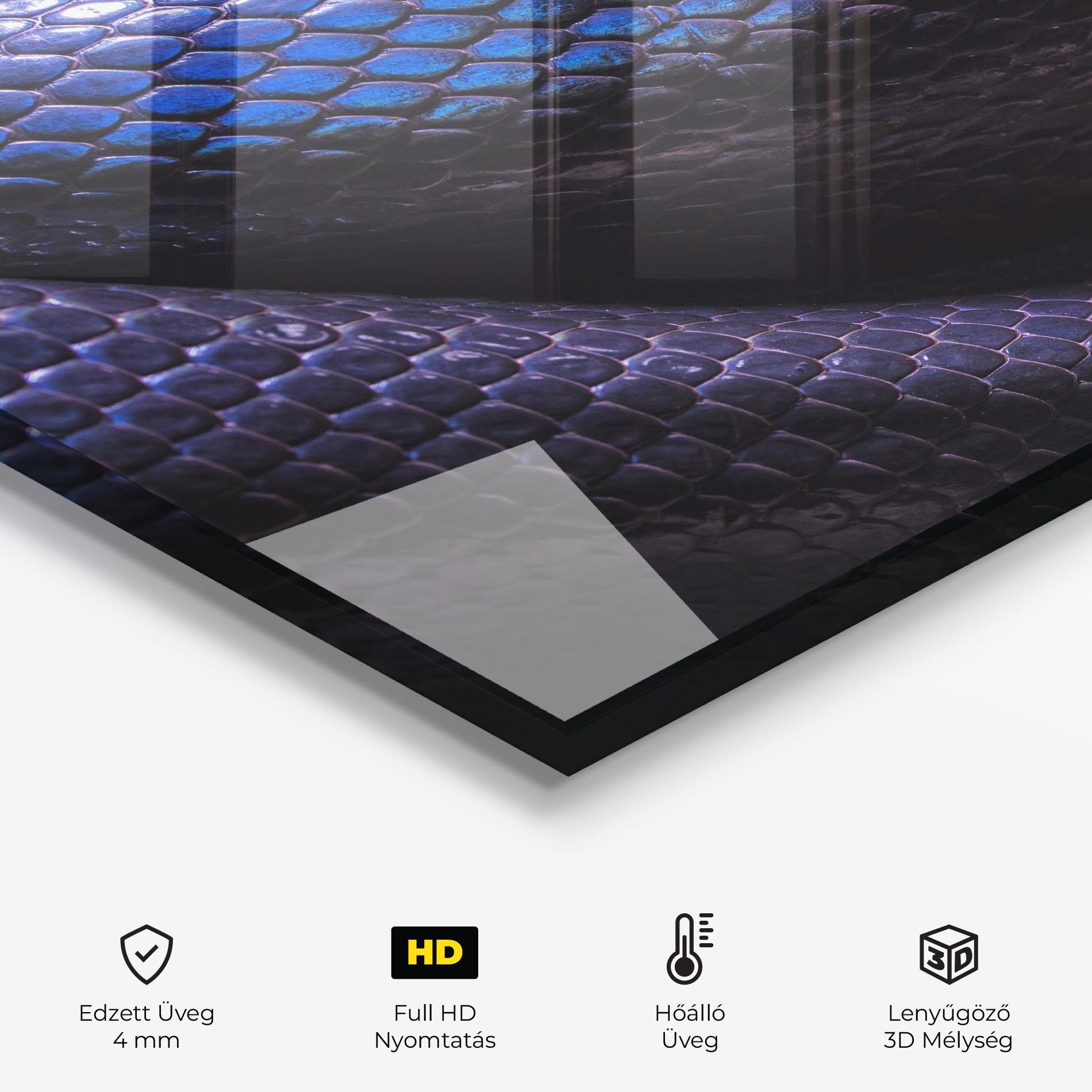 Konyhai üveg hátfal Snake Skin mockup 2