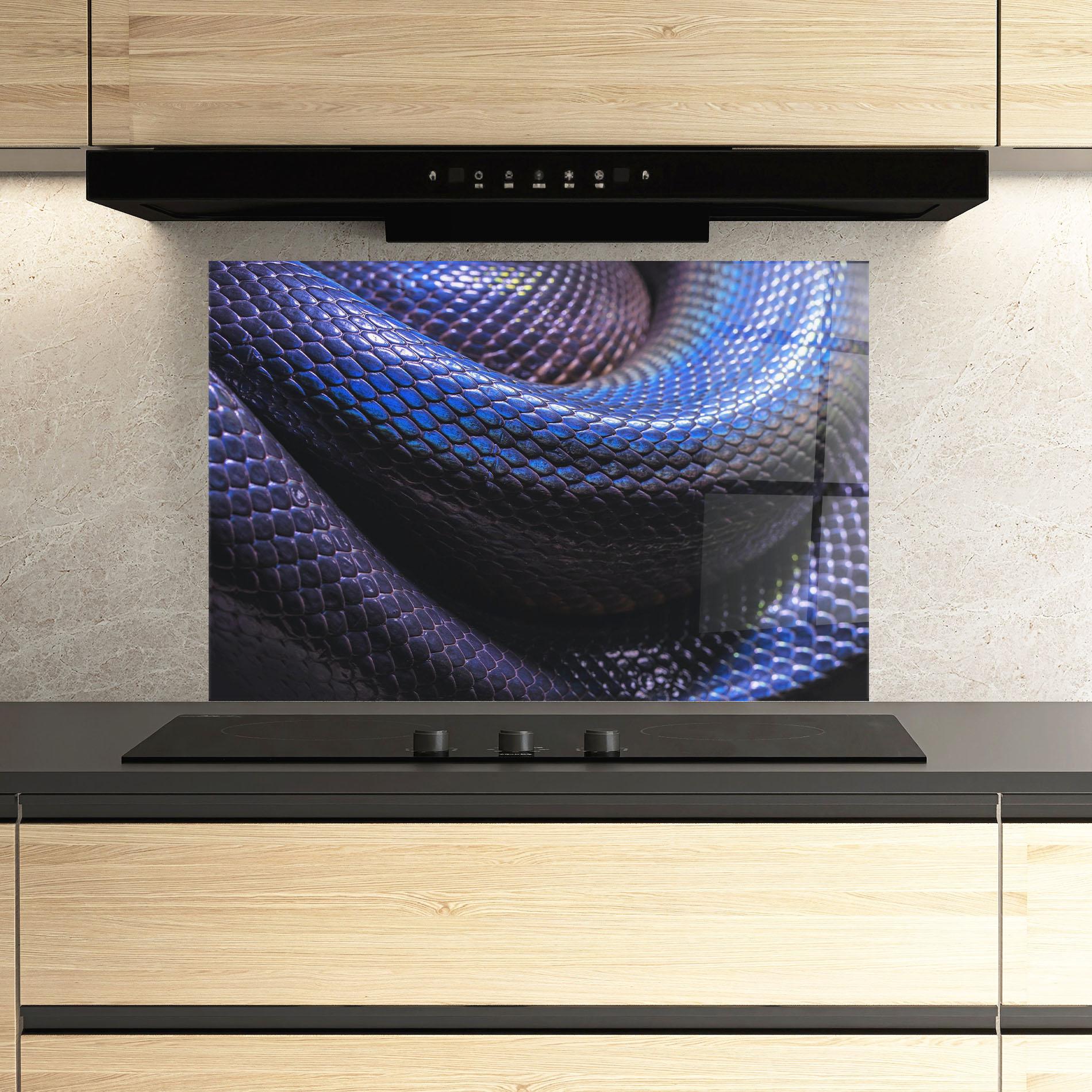 Konyhai üveg hátfal Snake Skin mockup 3