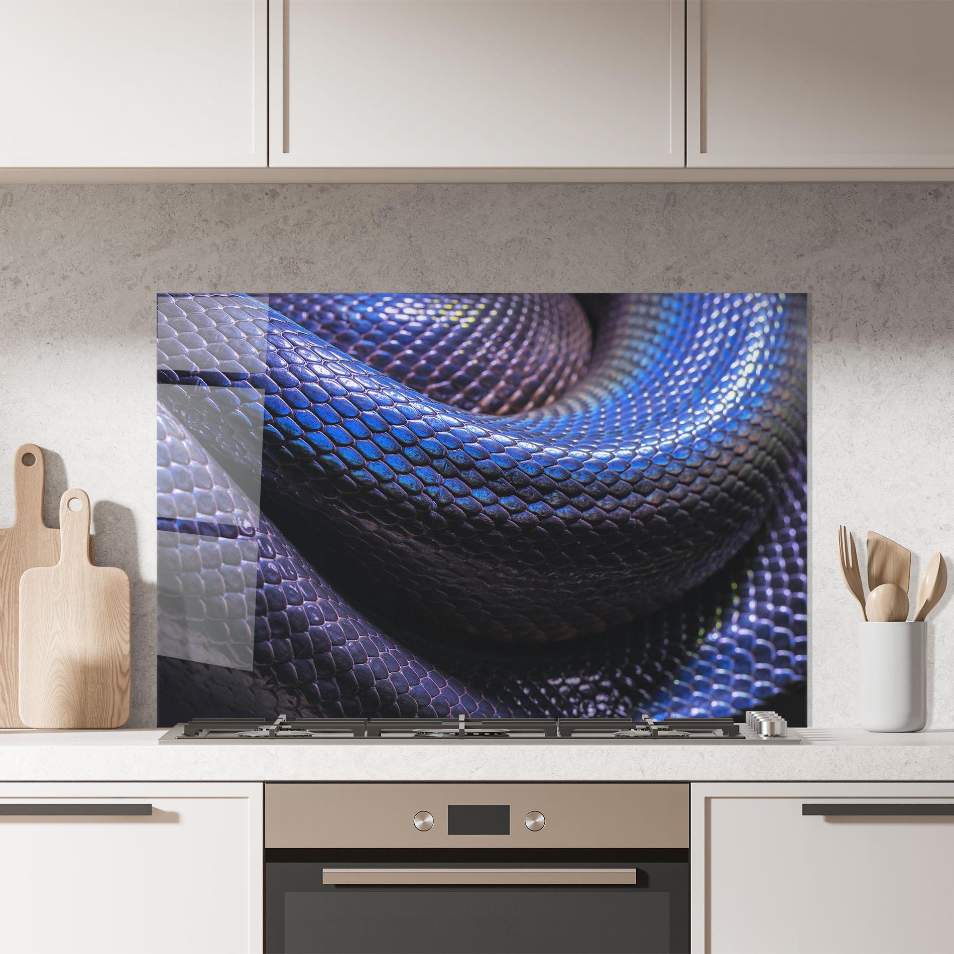 Konyhai üveg hátfal Snake Skin mockup 7