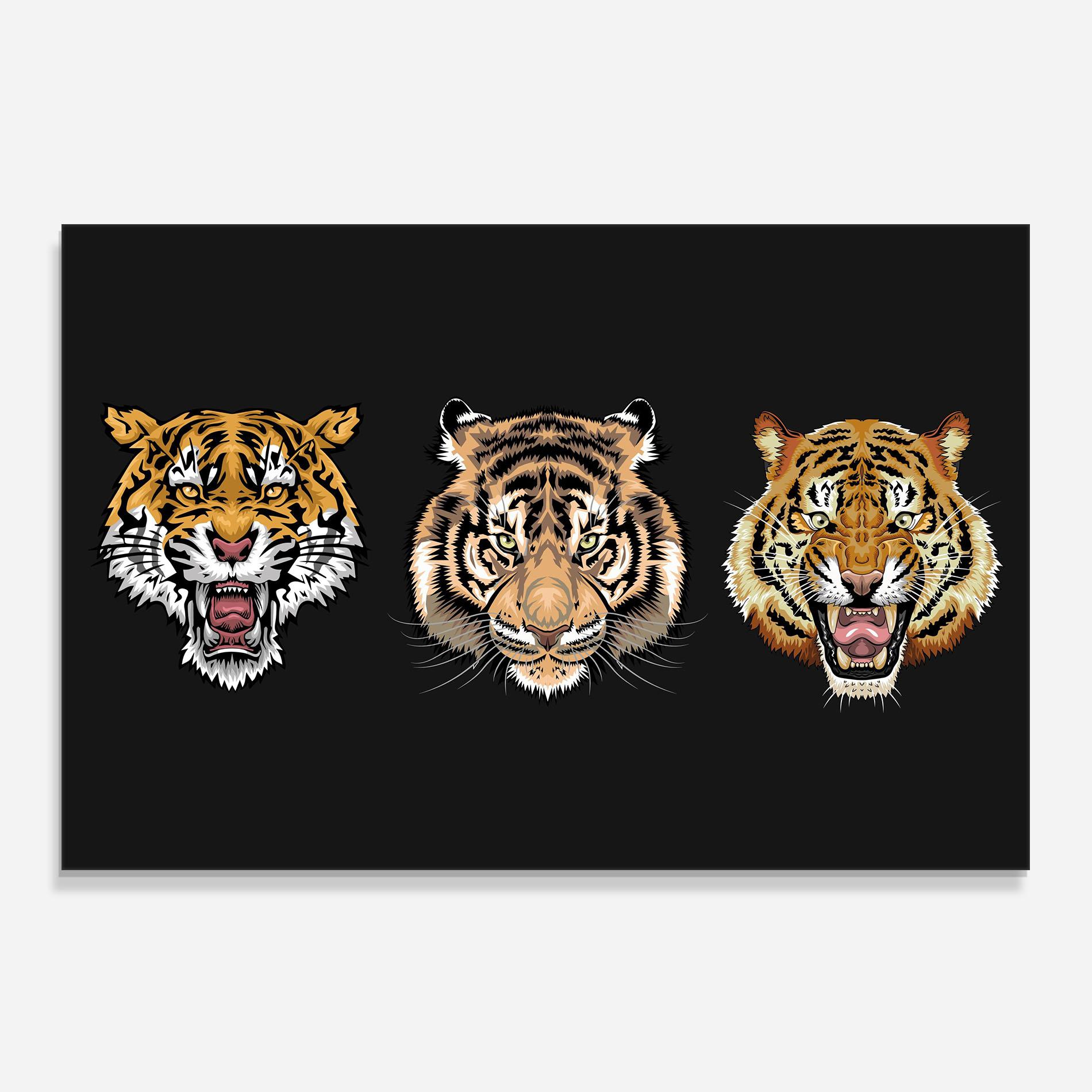 Konyhai üveg hátfal 3 Tigers mockup 0