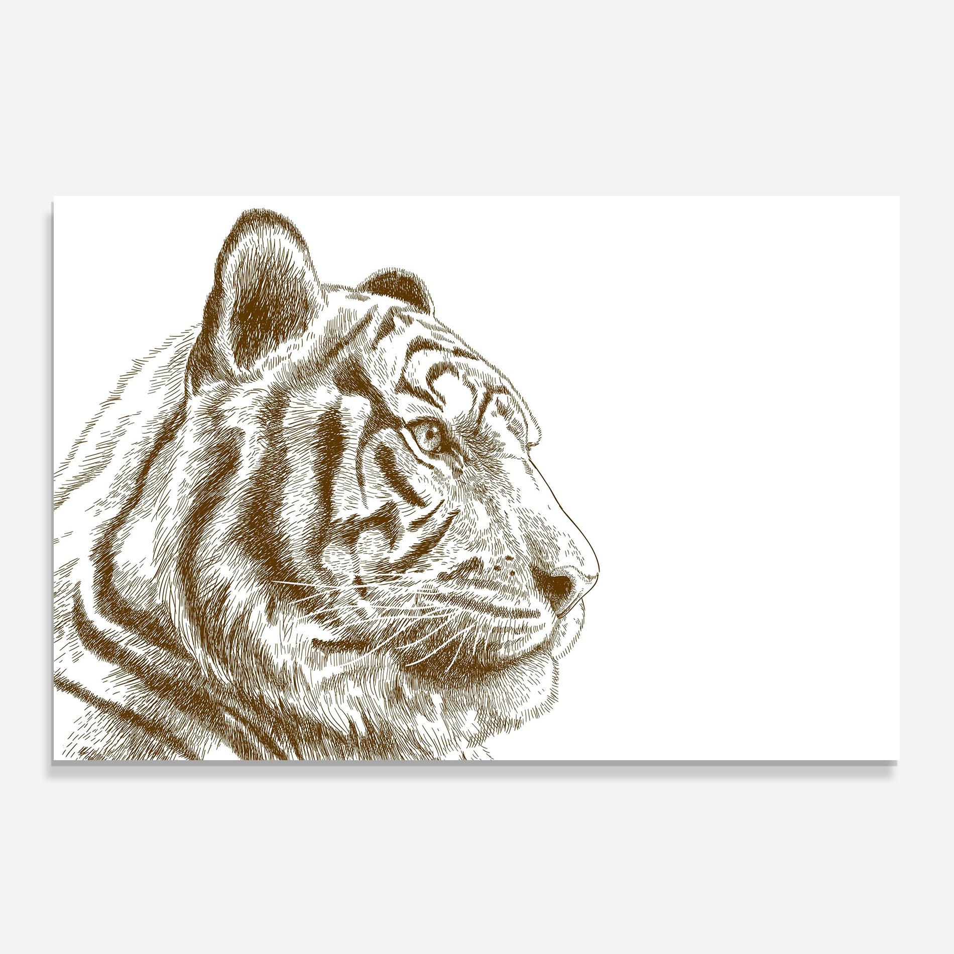 Konyhai üveg hátfal Tigerf Brown Head mockup 0