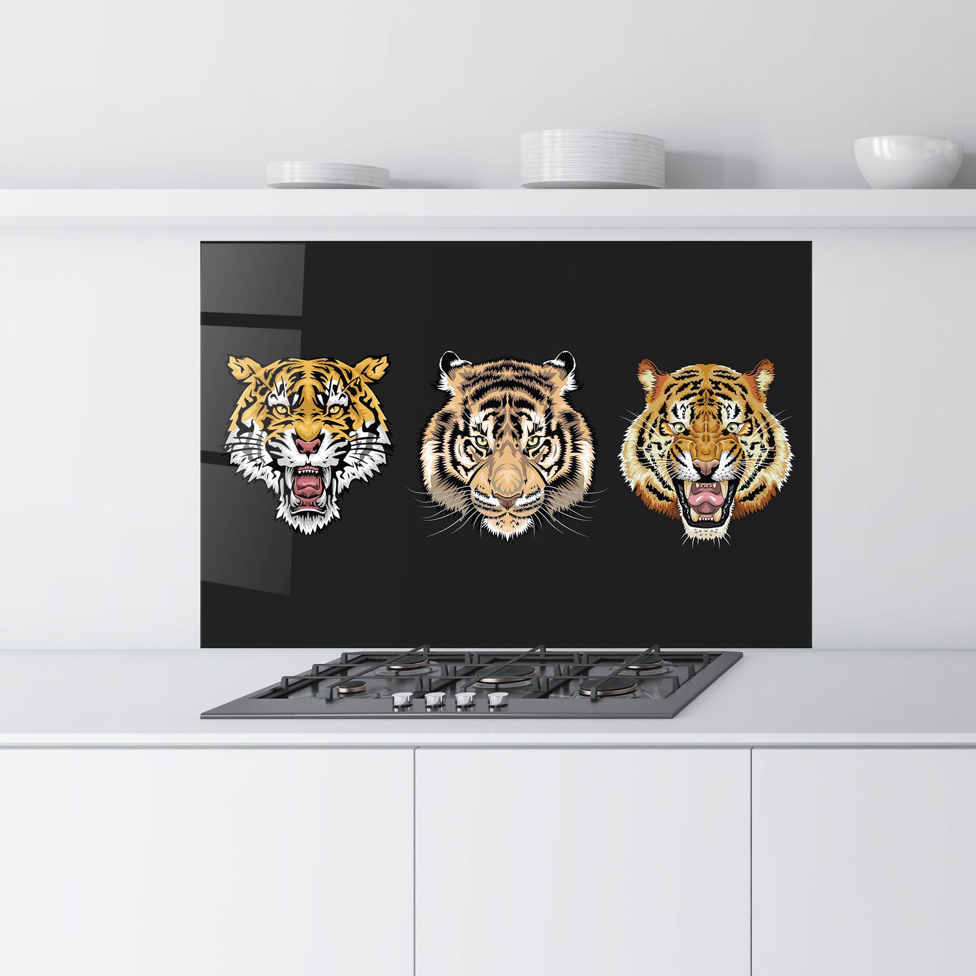 Konyhai üveg hátfal 3 Tigers mockup 9