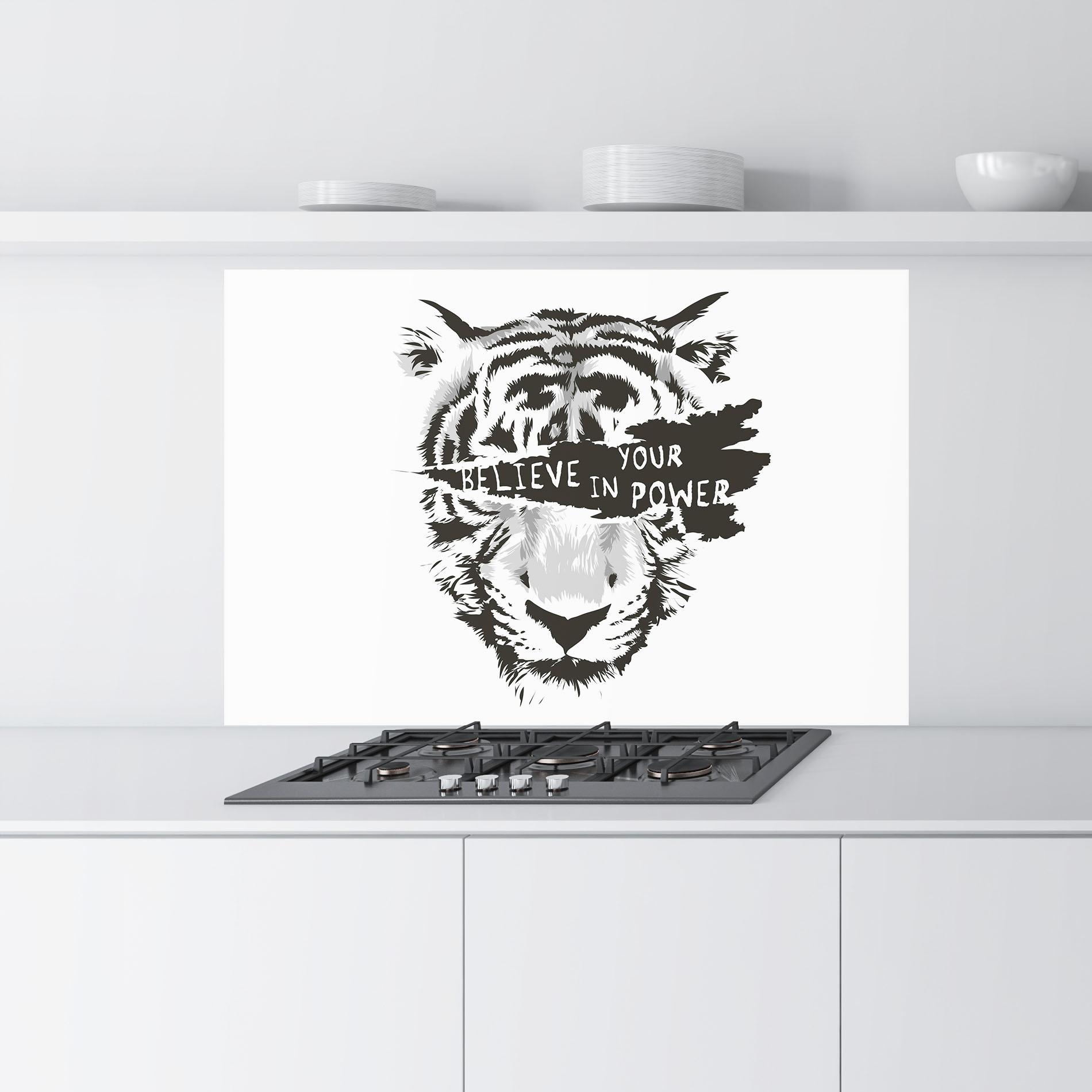 Konyhai üveg hátfal Belive In Your Power mockup 9