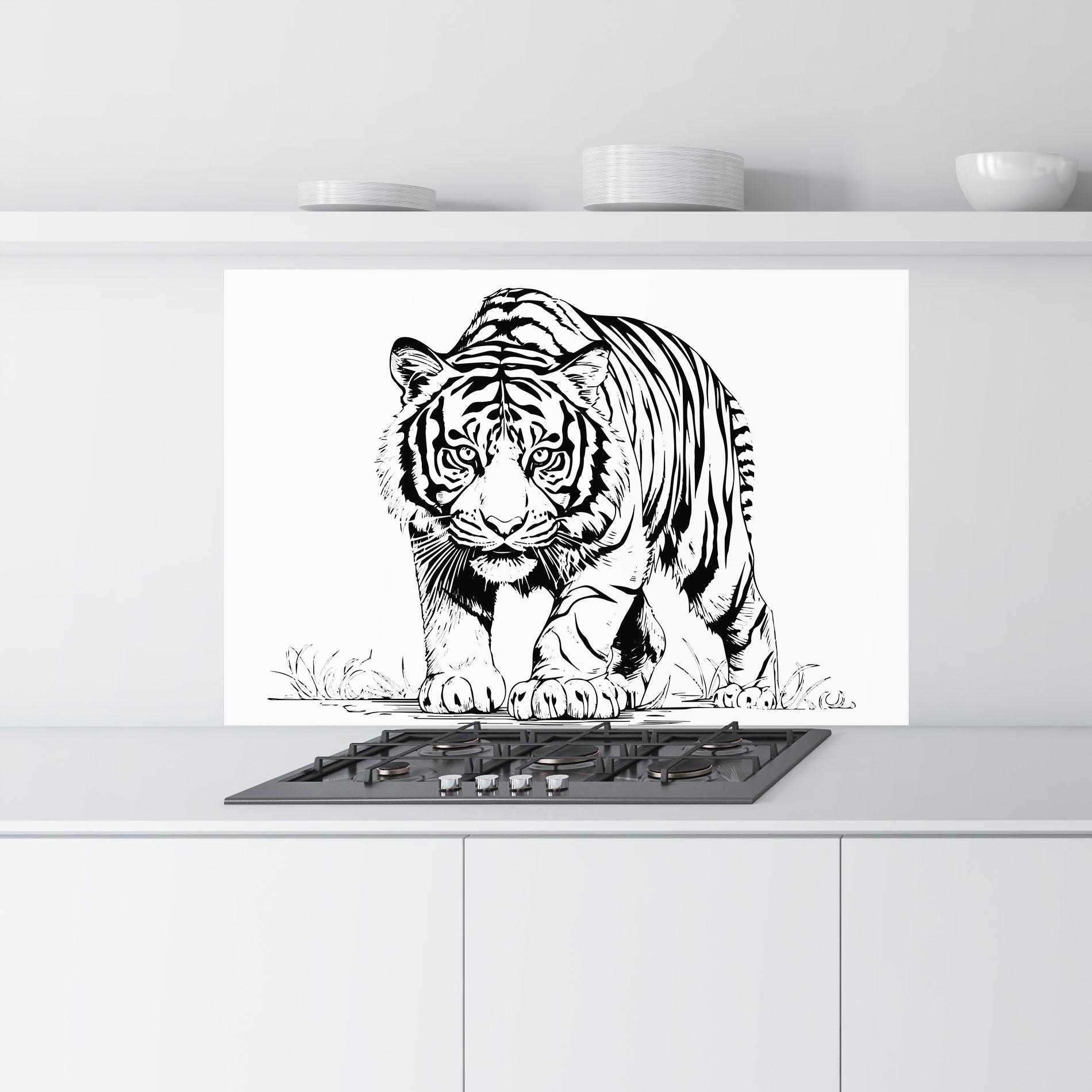 Konyhai üveg hátfal Silent Tiger mockup 9