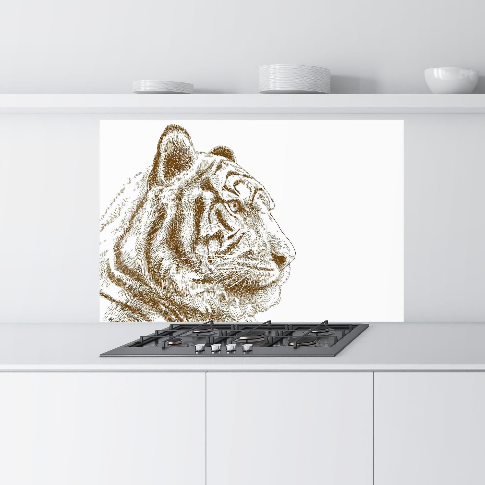 Konyhai üveg hátfal Tigerf Brown Head mockup 9
