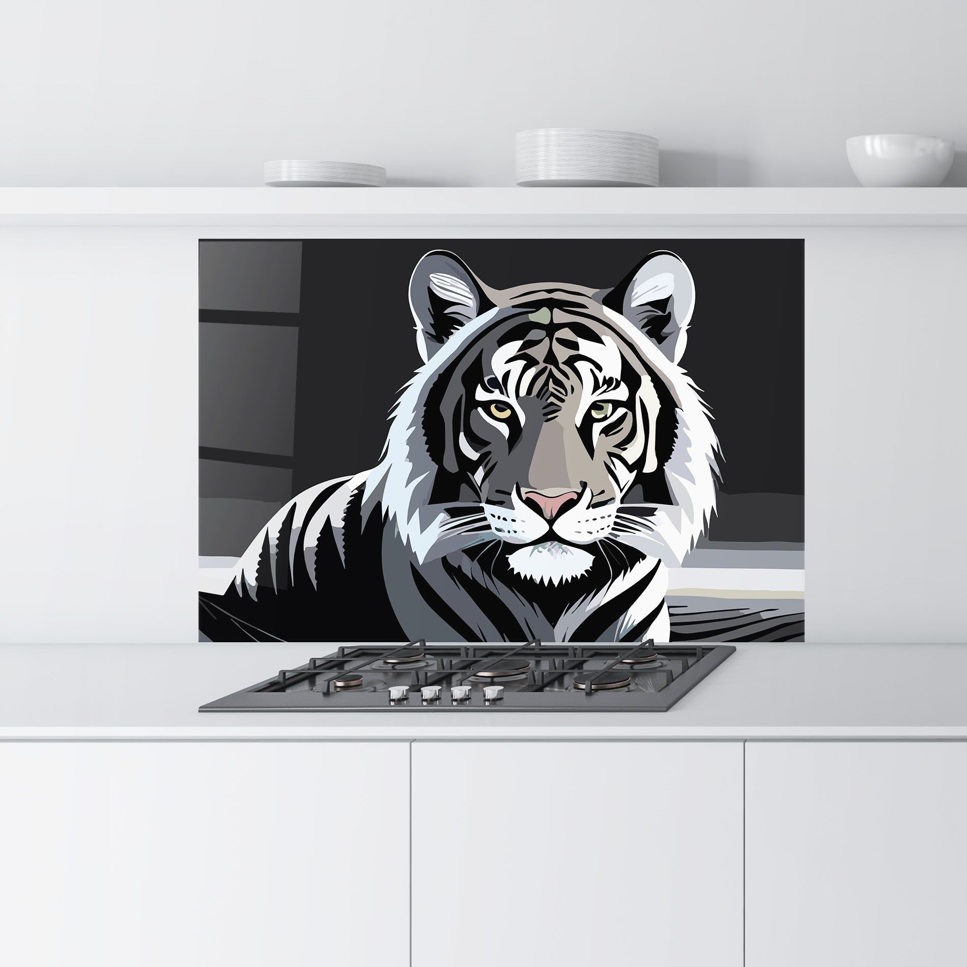 White Grey Tiger mockup 9