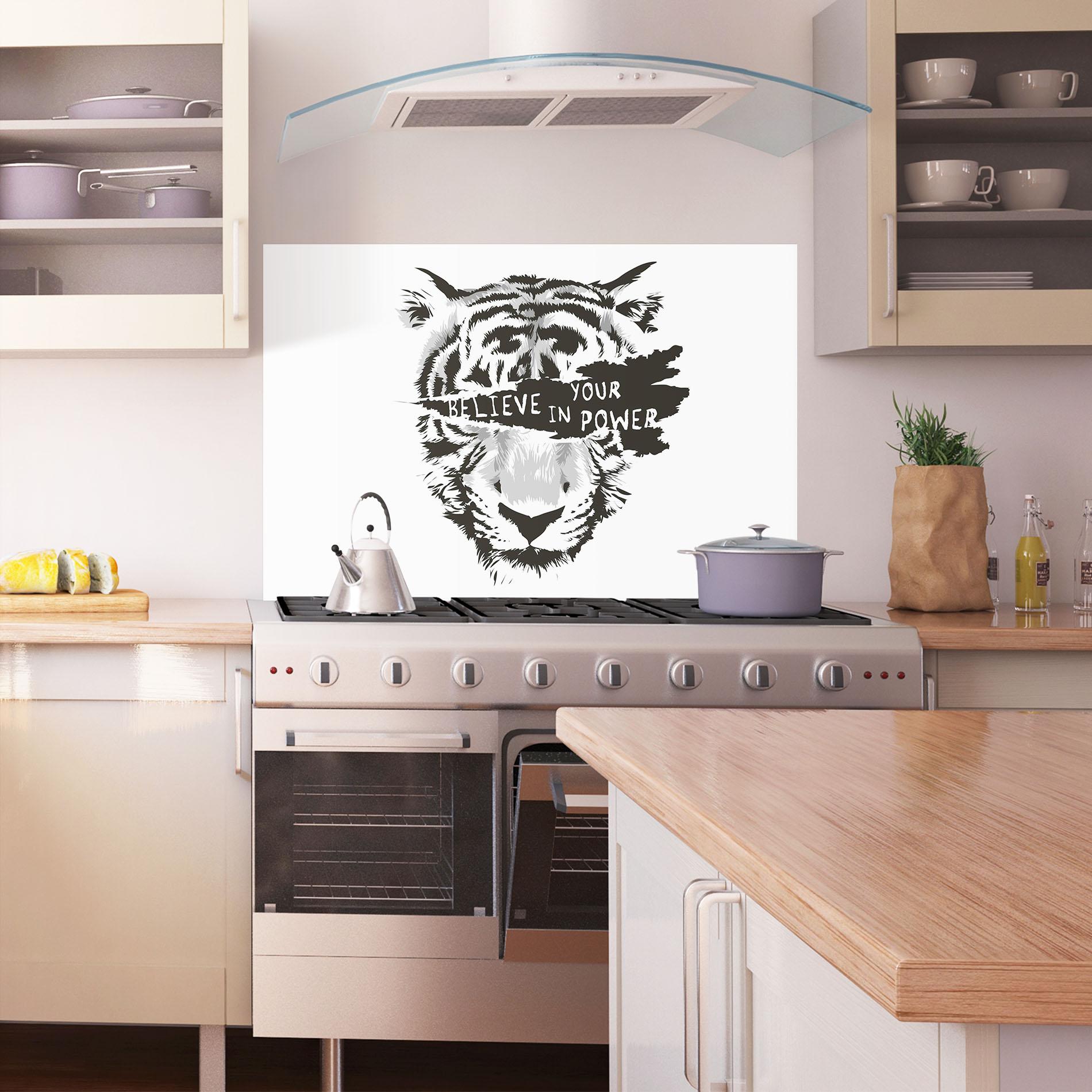 Konyhai üveg hátfal Belive In Your Power mockup 1