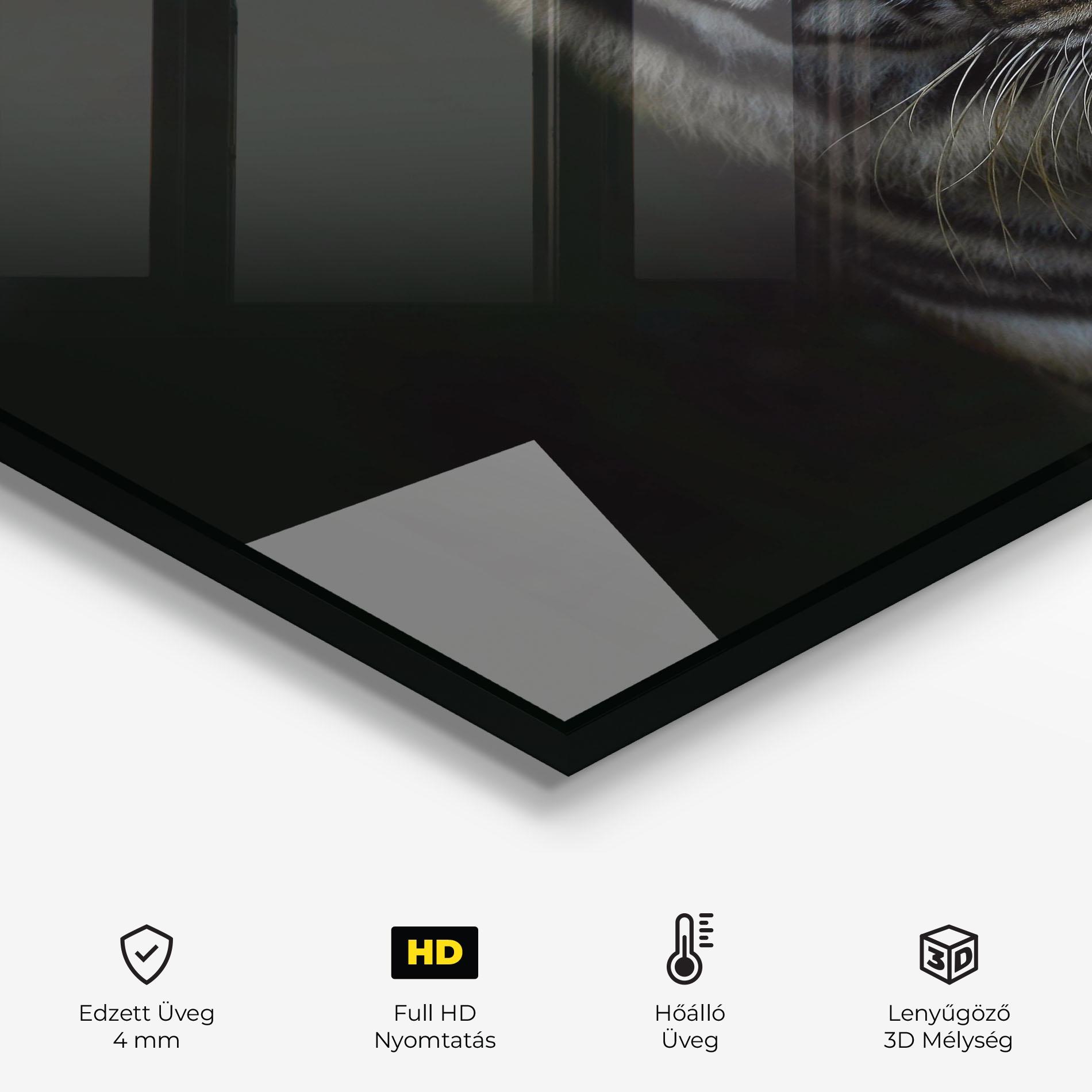 Konyhai üveg hátfal Close Up Tiger mockup 2
