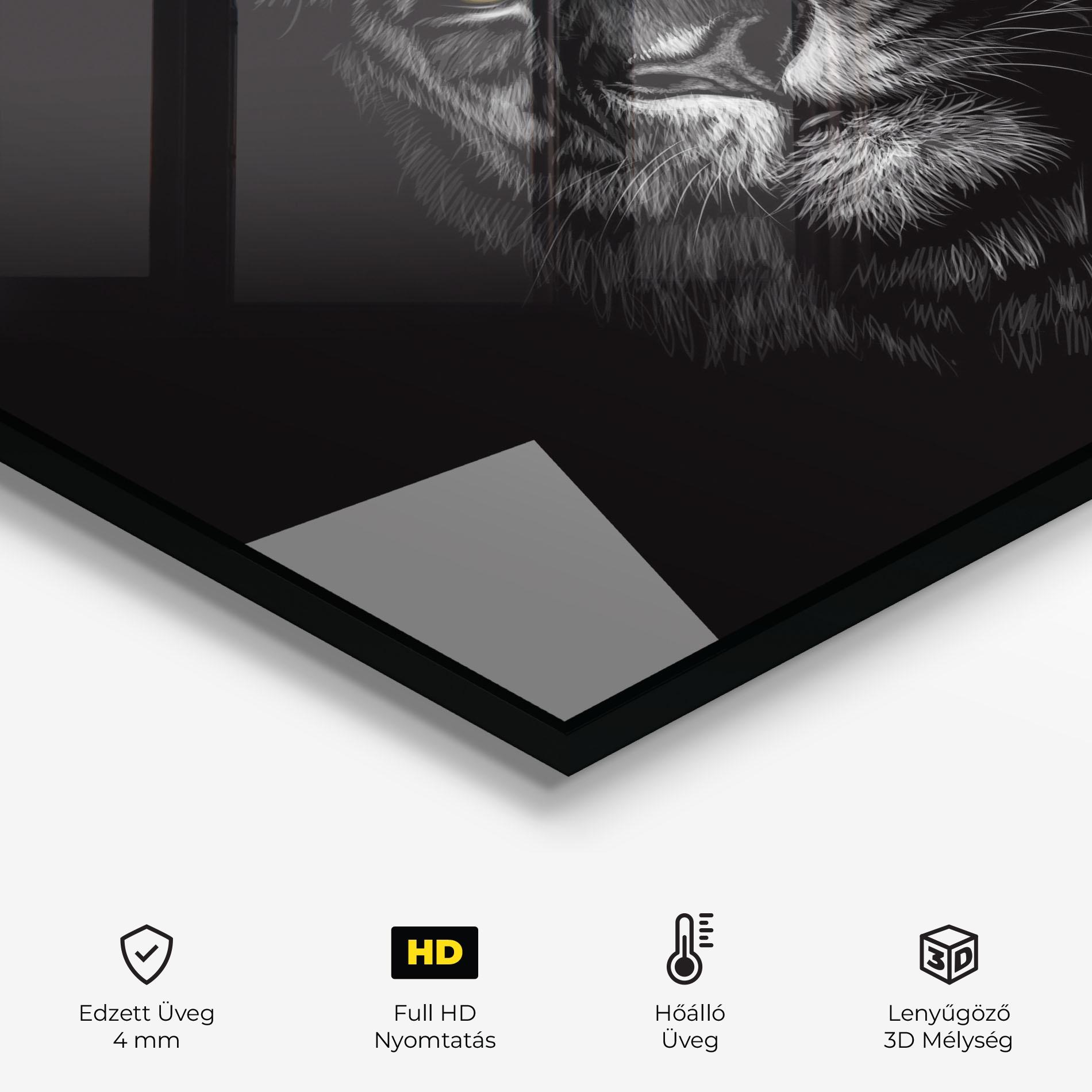 Konyhai üveg hátfal Shadow Tiger mockup 2