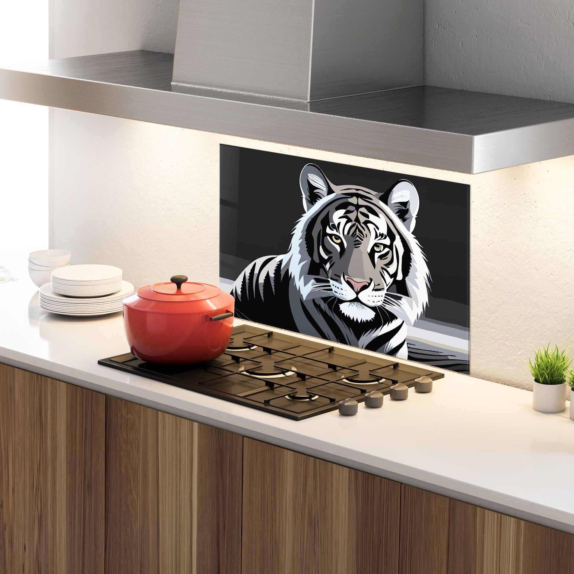 White Grey Tiger mockup 4