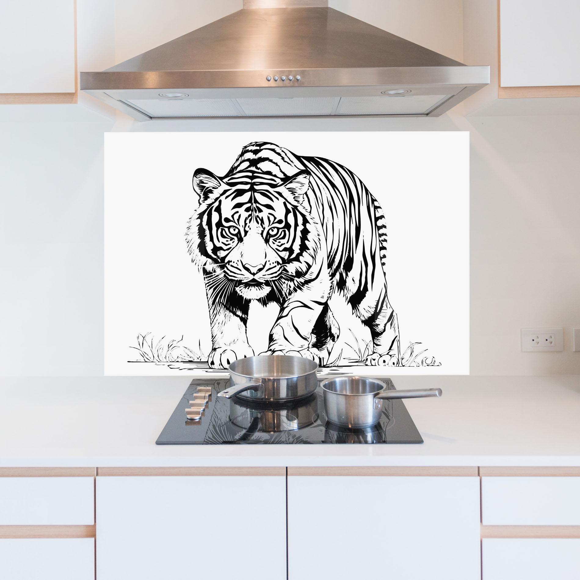 Konyhai üveg hátfal Silent Tiger mockup 5