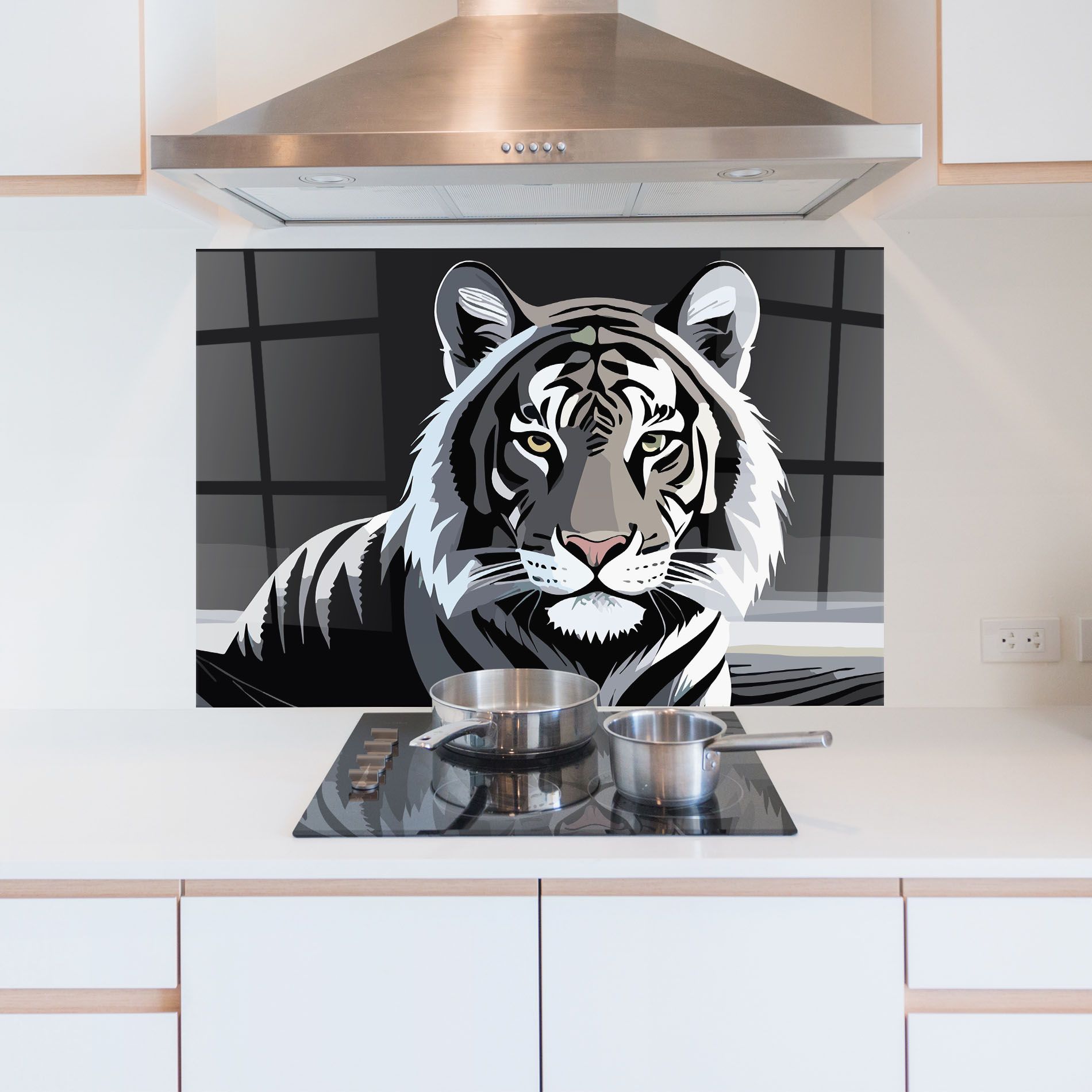 White Grey Tiger mockup 5