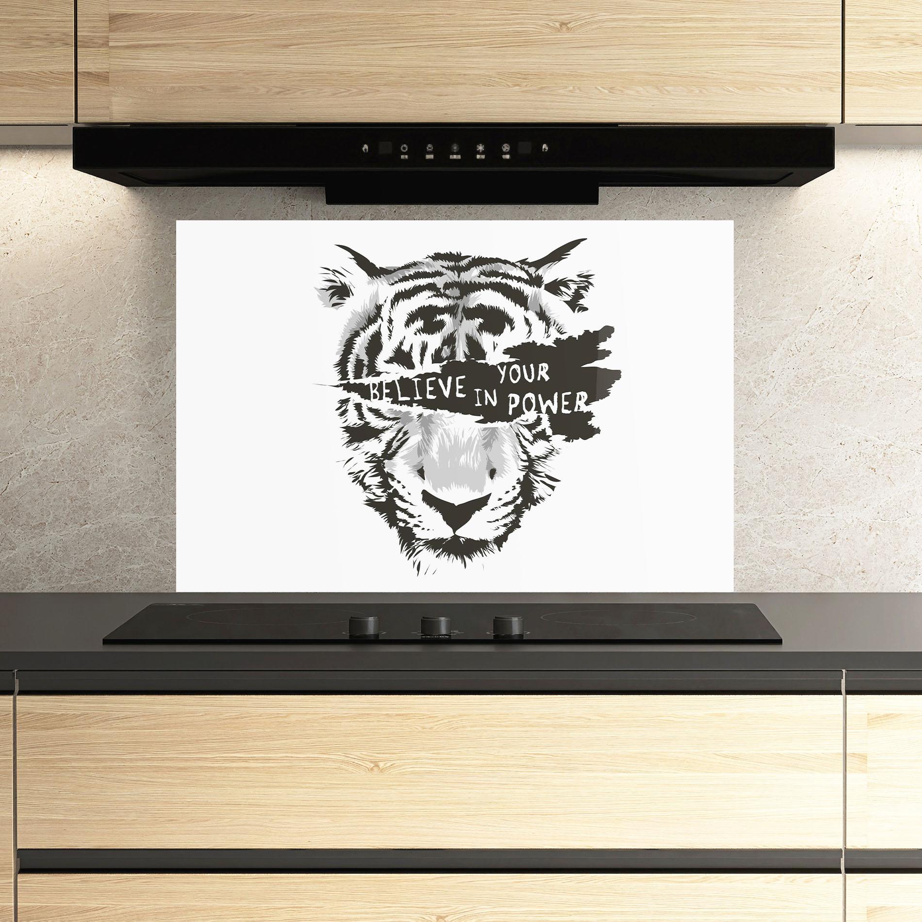 Konyhai üveg hátfal Belive In Your Power mockup 3