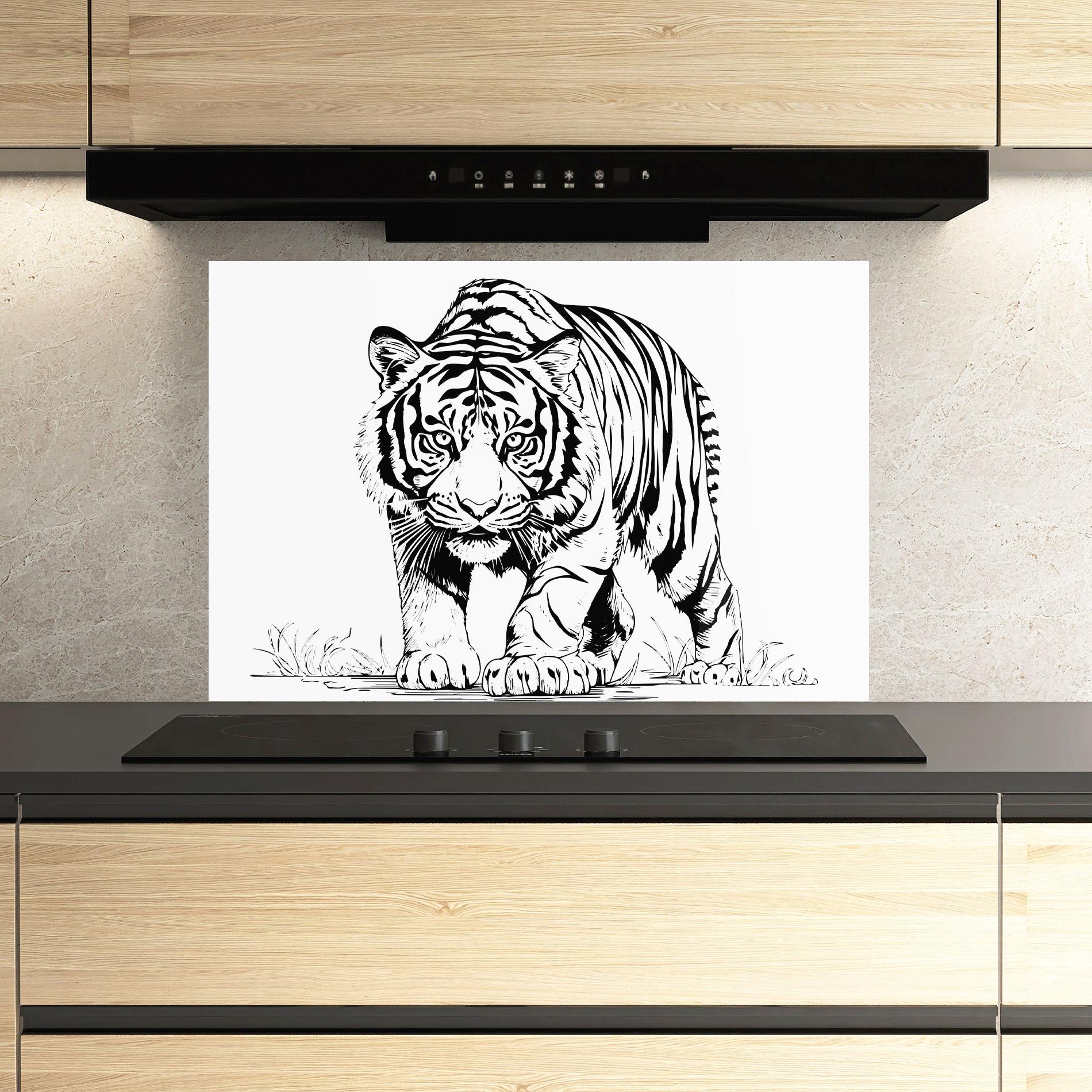 Konyhai üveg hátfal Silent Tiger mockup 3