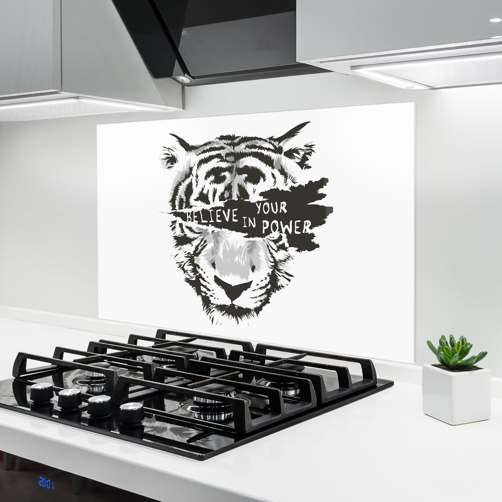 Konyhai üveg hátfal Belive In Your Power mockup 6