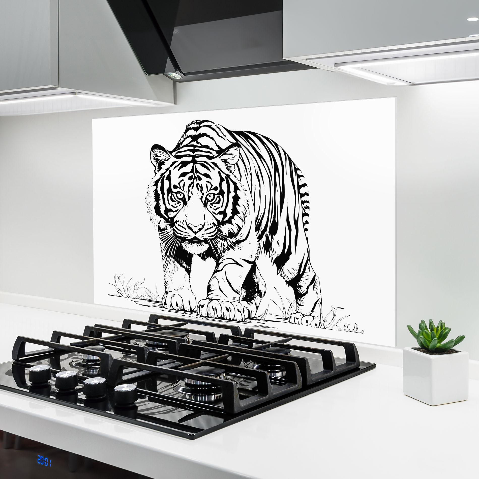 Konyhai üveg hátfal Silent Tiger mockup 6