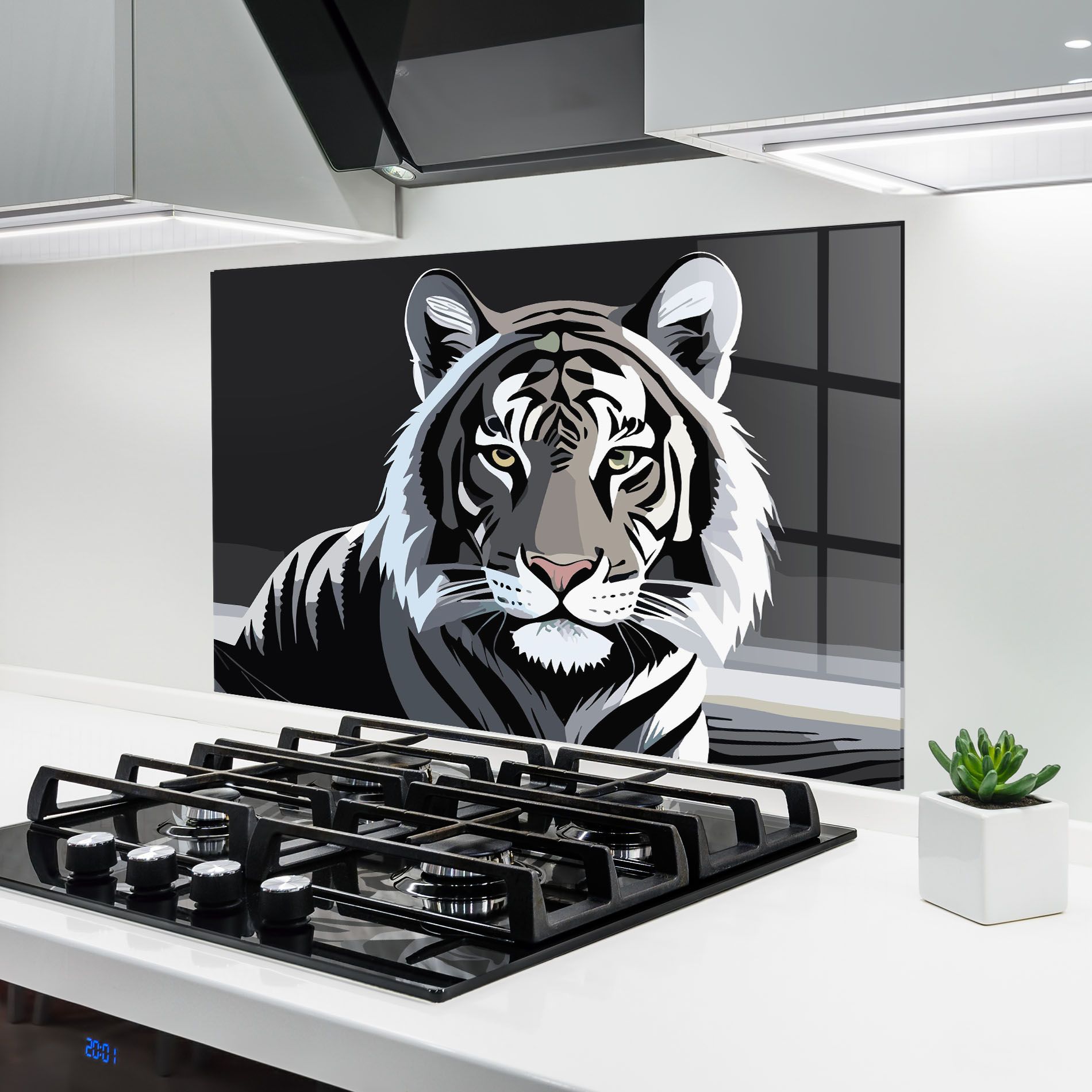 White Grey Tiger mockup 6