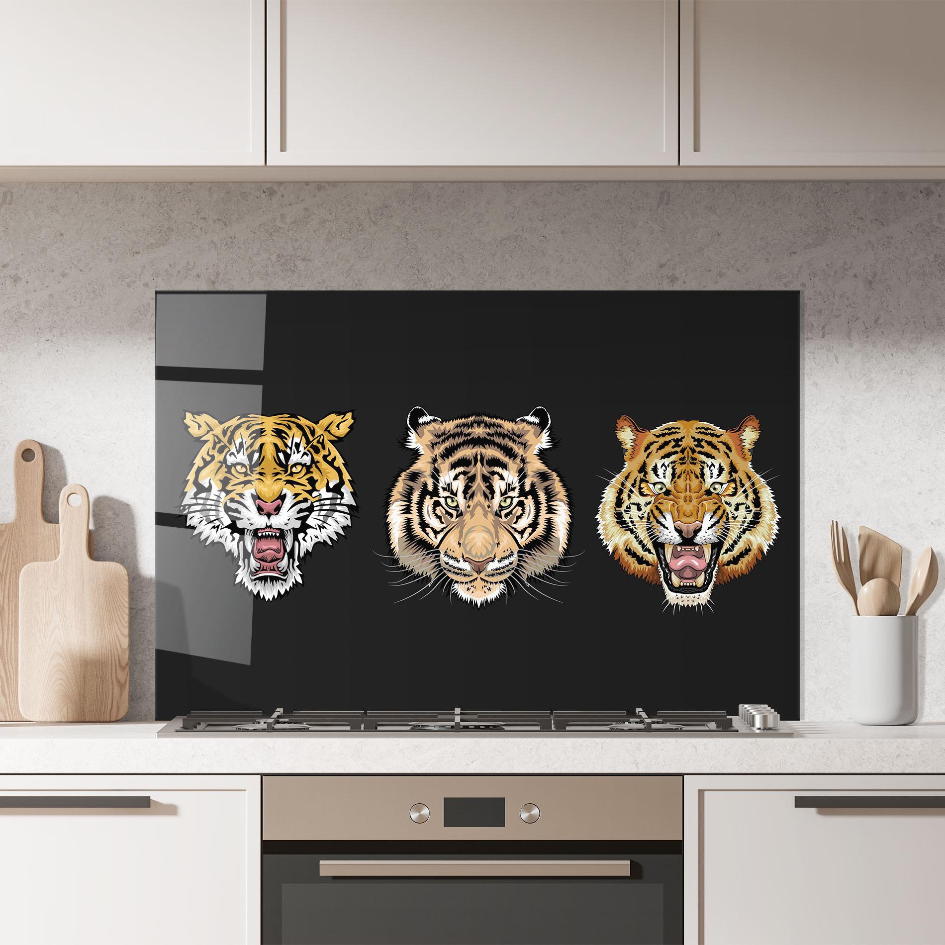 Konyhai üveg hátfal 3 Tigers mockup 7