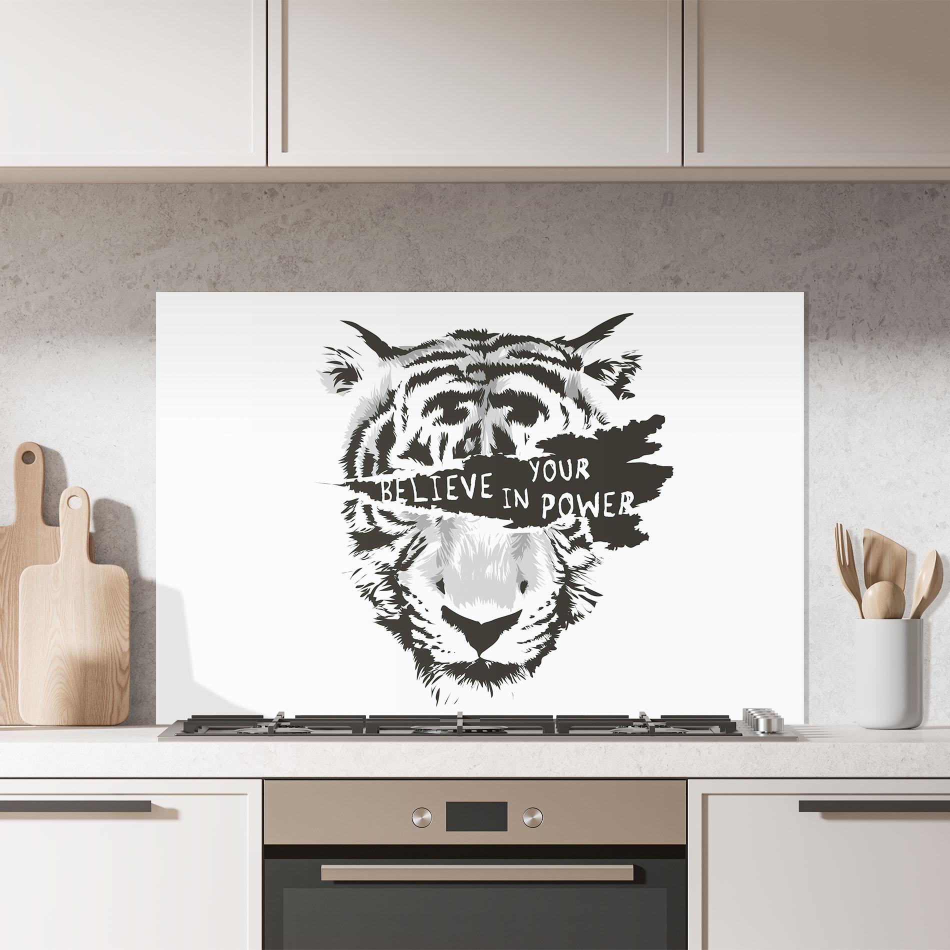 Konyhai üveg hátfal Belive In Your Power mockup 7