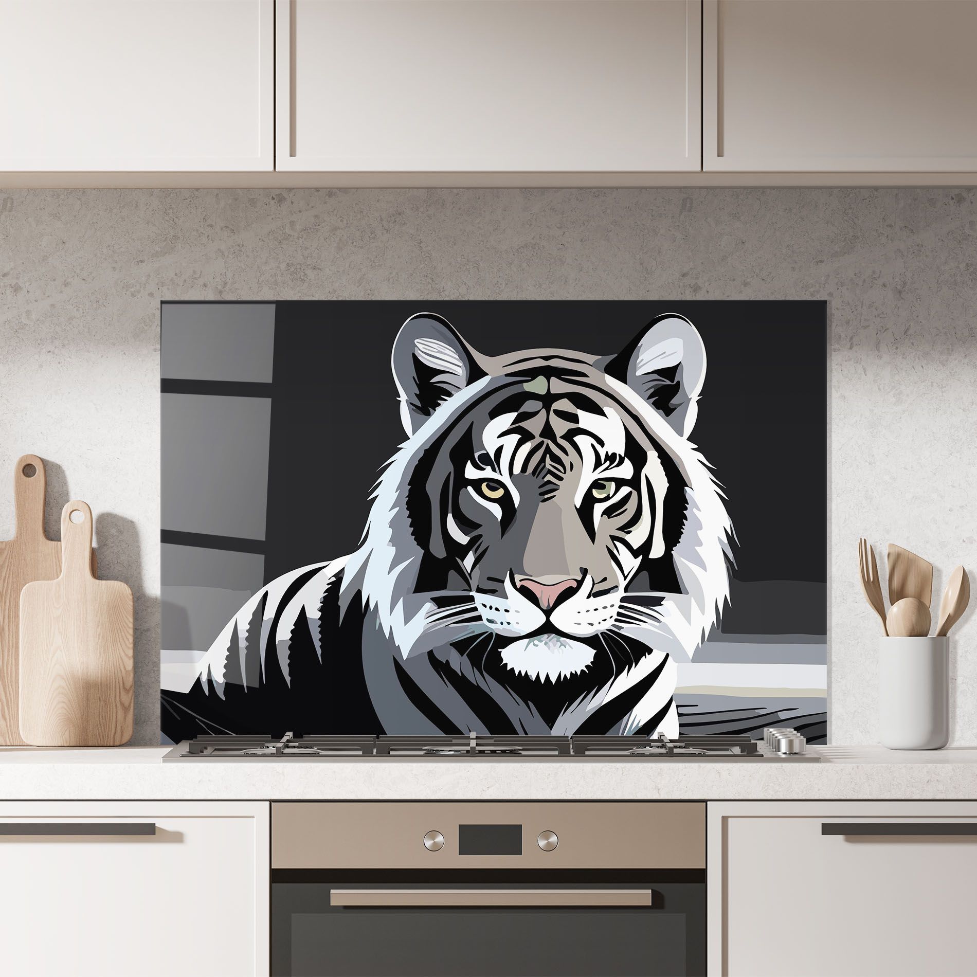 White Grey Tiger mockup 7