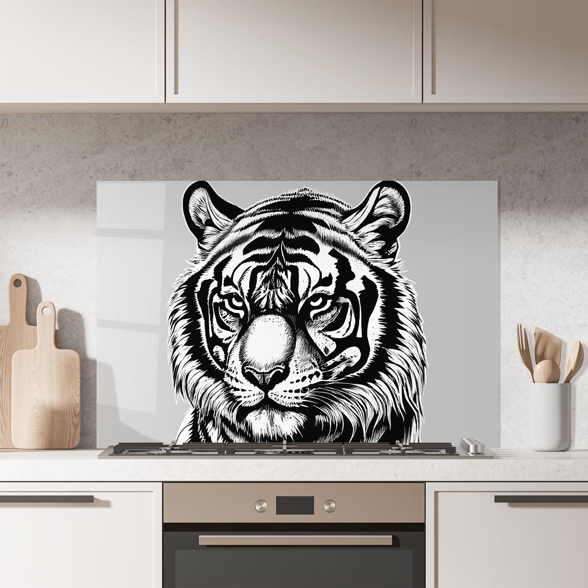 Konyhai üveg hátfal White Tiger Grey mockup 7