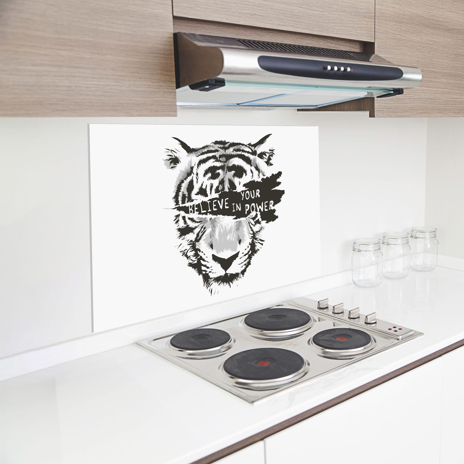 Konyhai üveg hátfal Belive In Your Power mockup 8