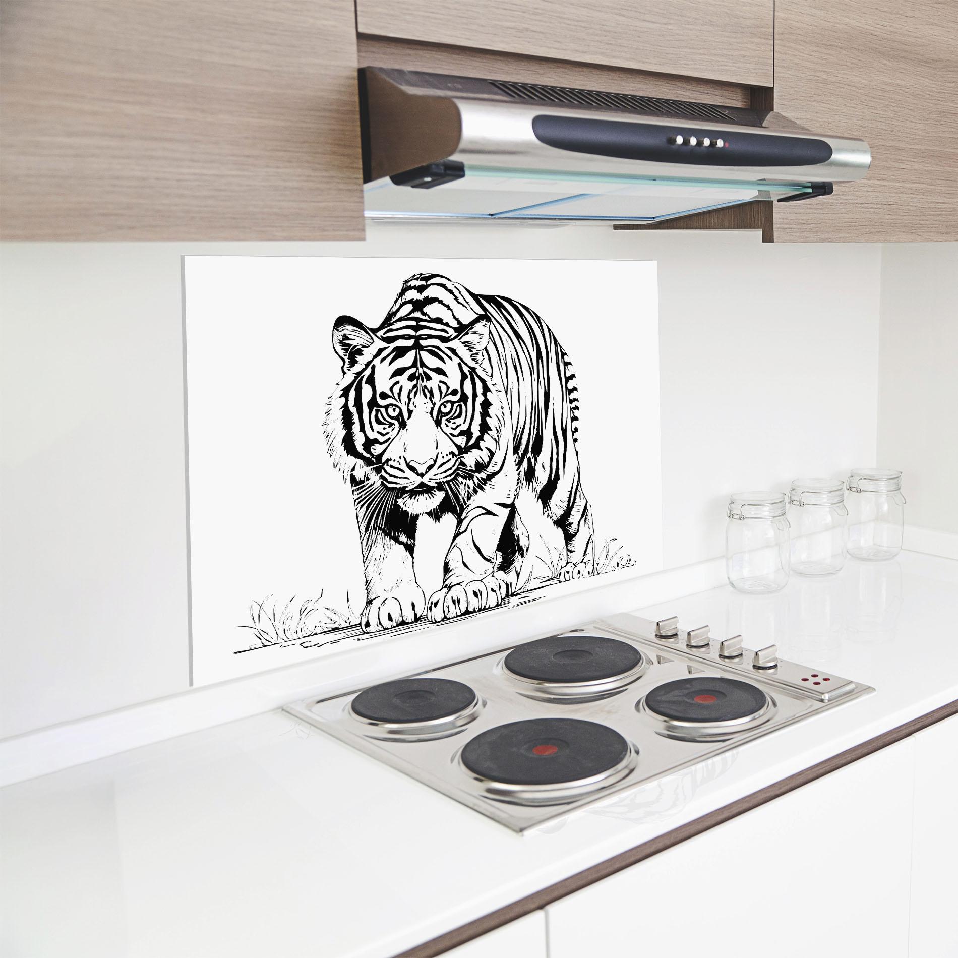 Konyhai üveg hátfal Silent Tiger mockup 8