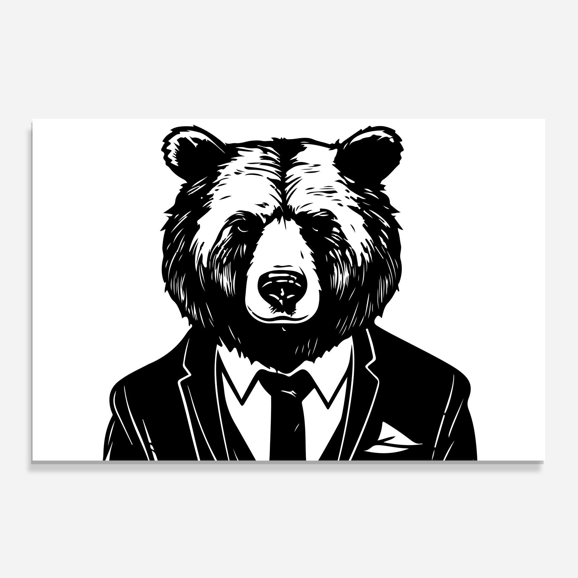 Konyhai üveg hátfal Business Bear mockup 0