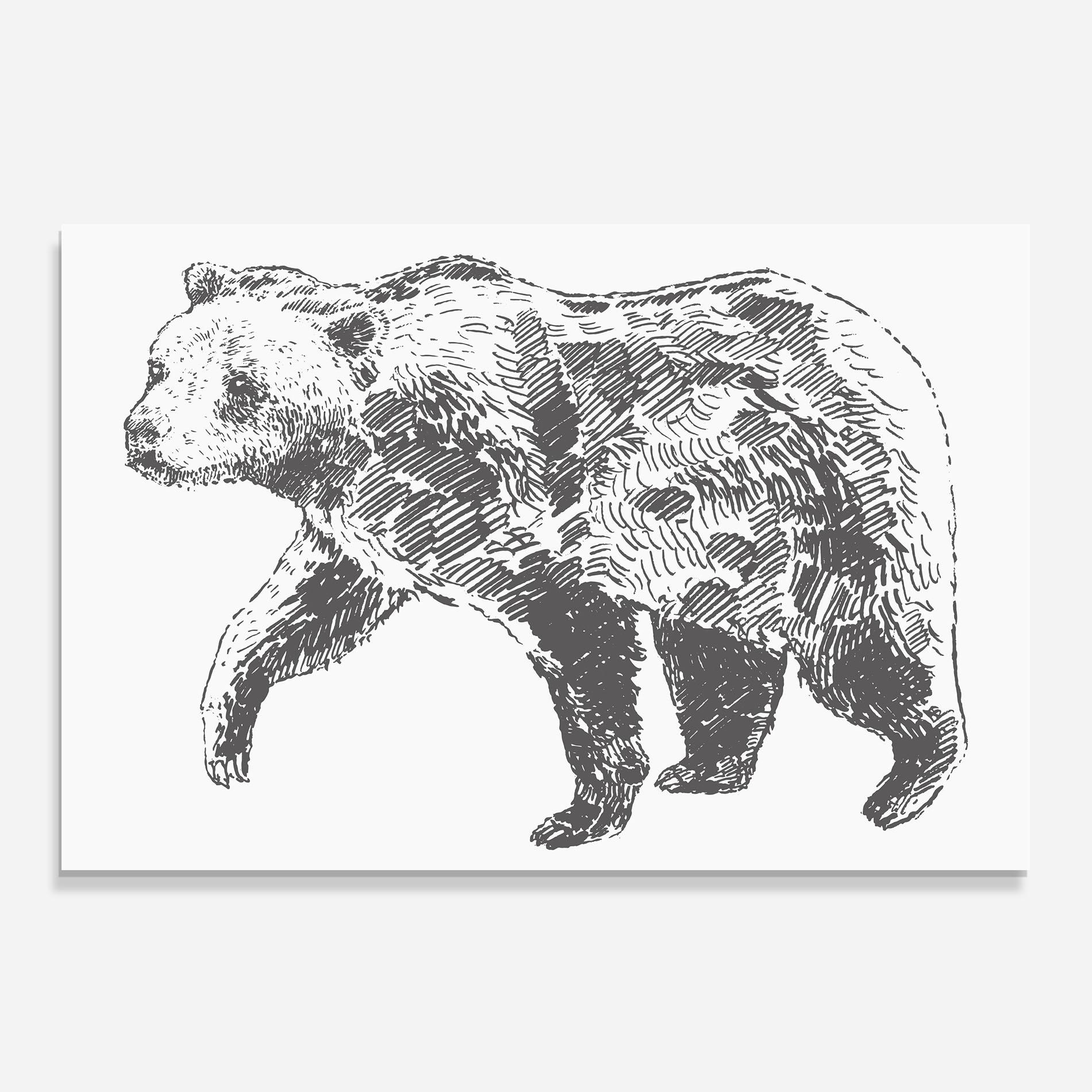 Konyhai üveg hátfal Grizzly Shilouette mockup 0