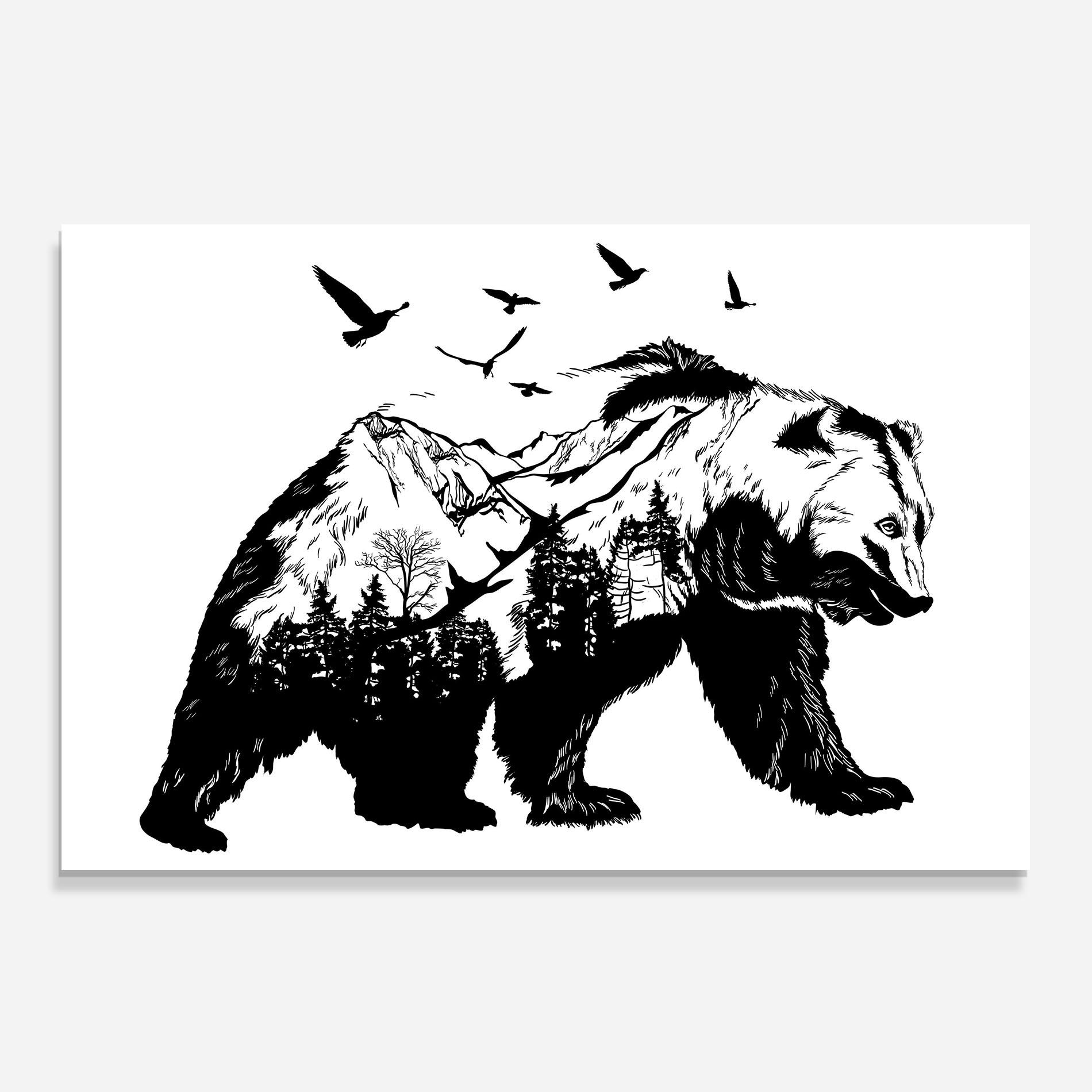 Konyhai üveg hátfal Mountain Bear mockup 0