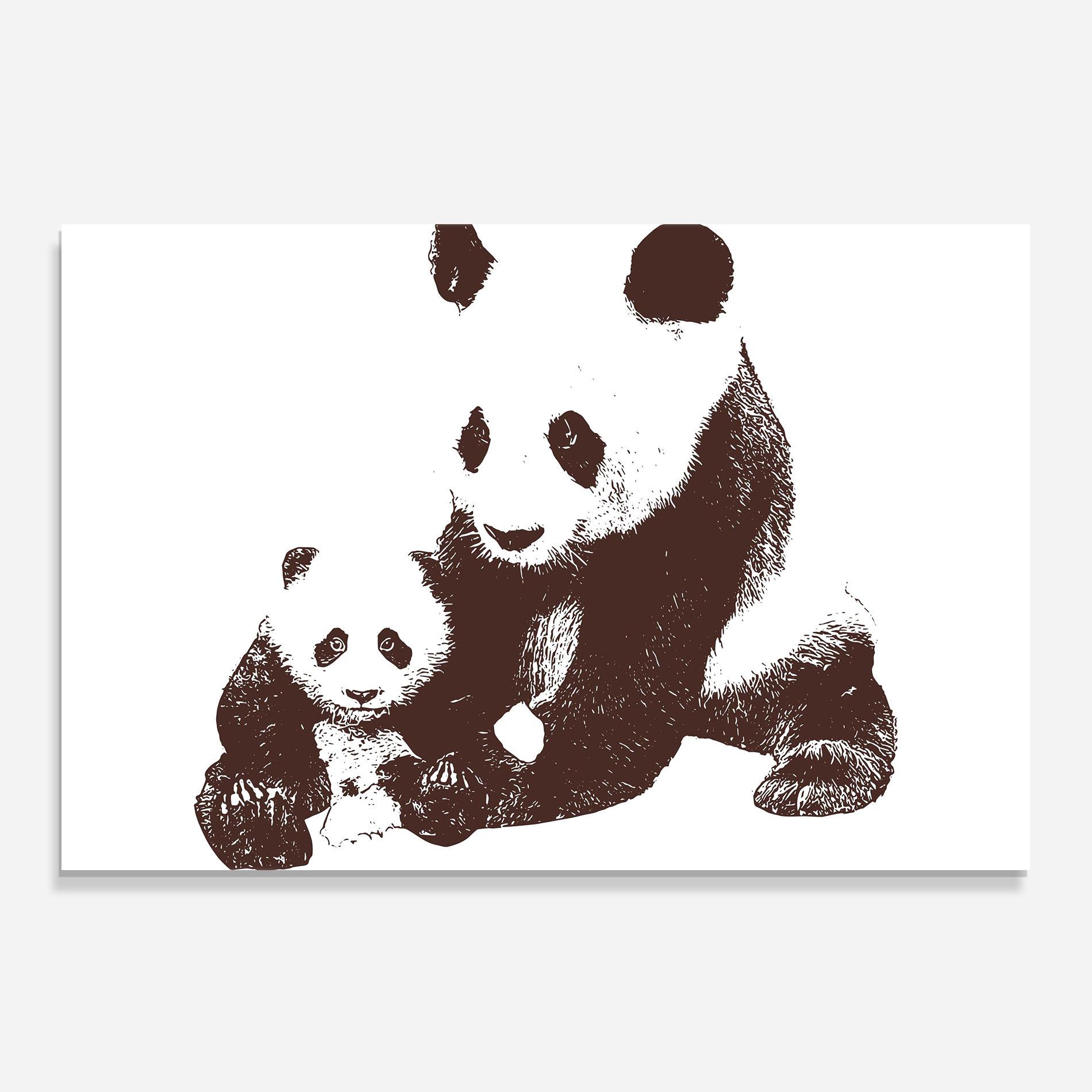 Konyhai üveg hátfal Panda Art Family mockup 0