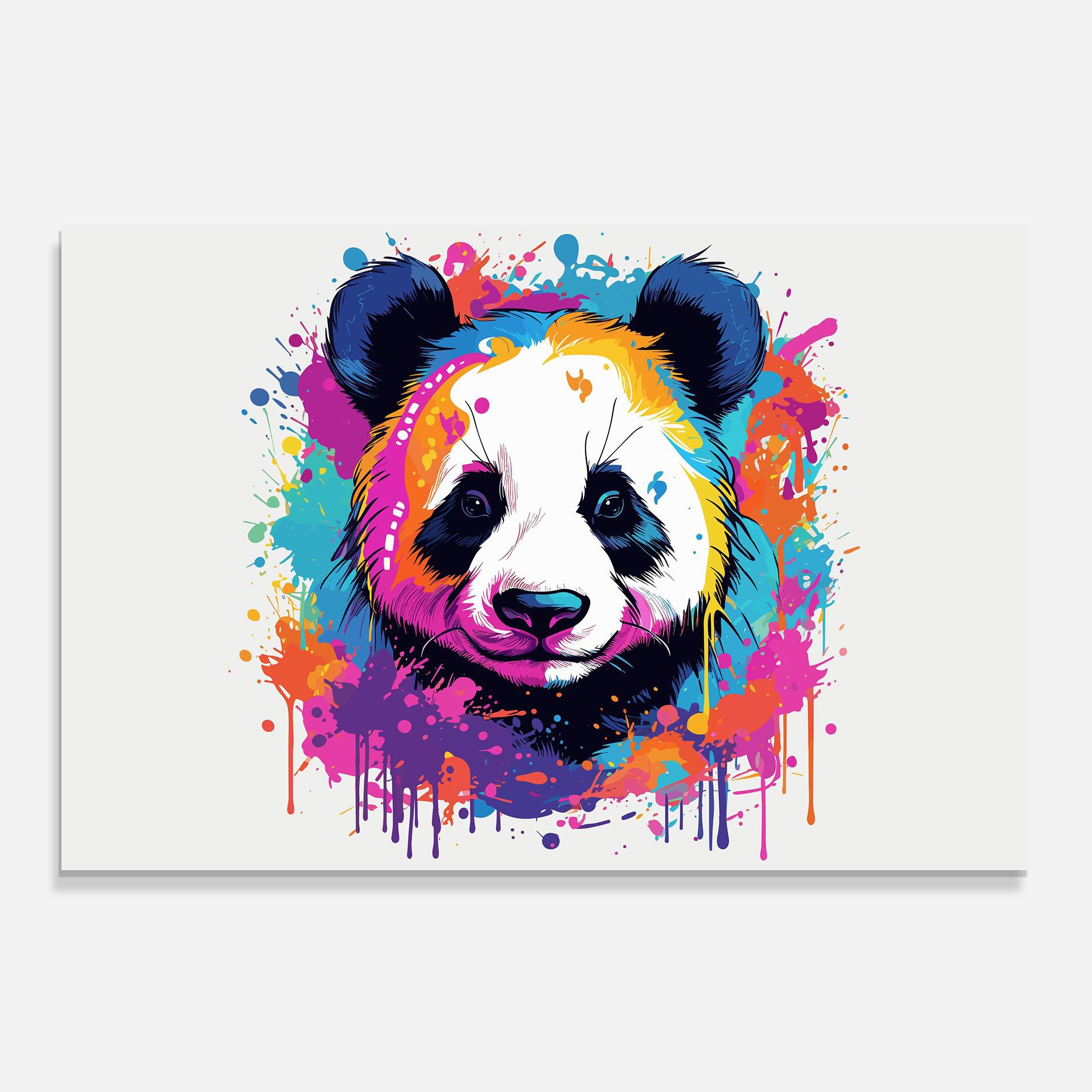 Konyhai üveg hátfal Pretty Panda Art mockup 0