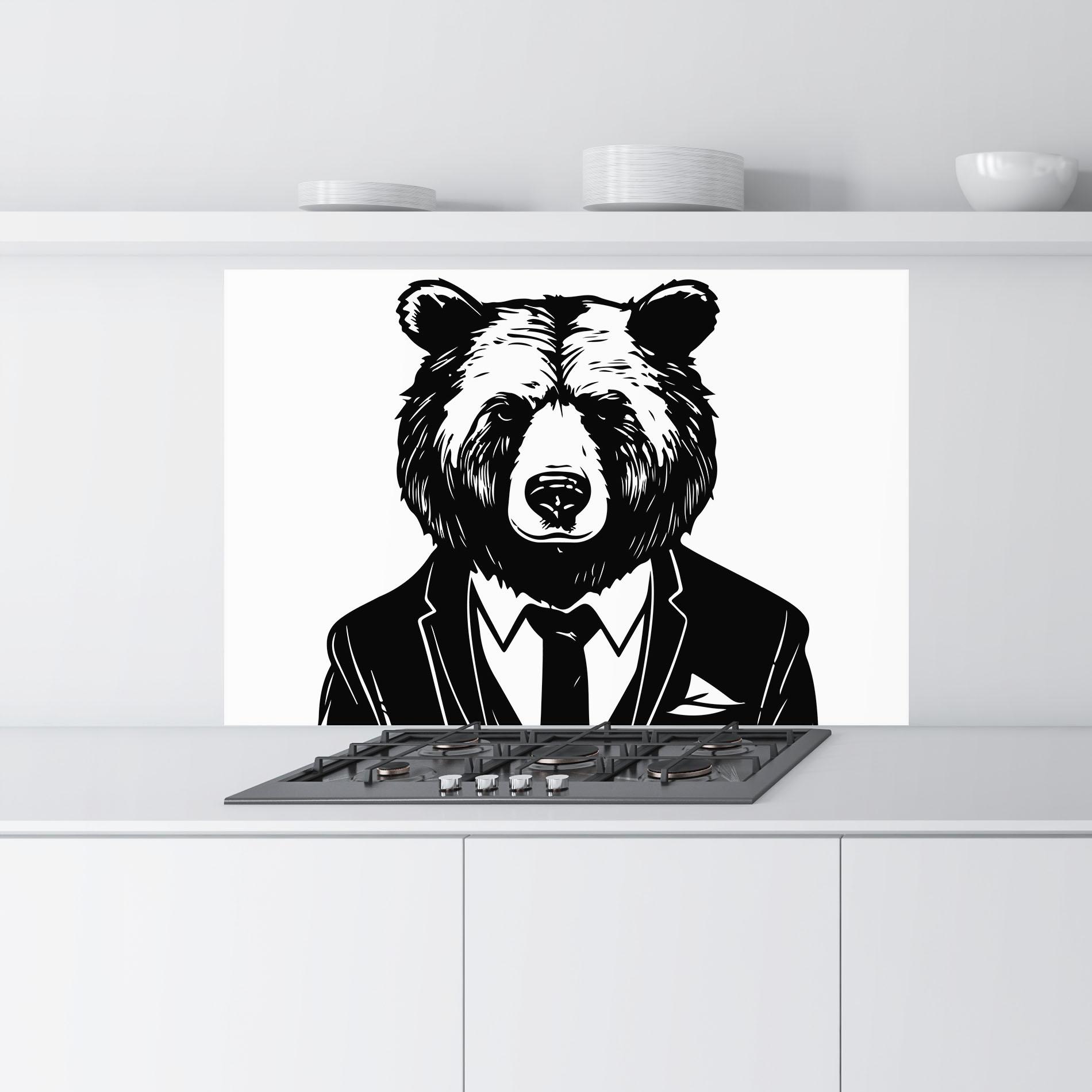 Konyhai üveg hátfal Business Bear mockup 9