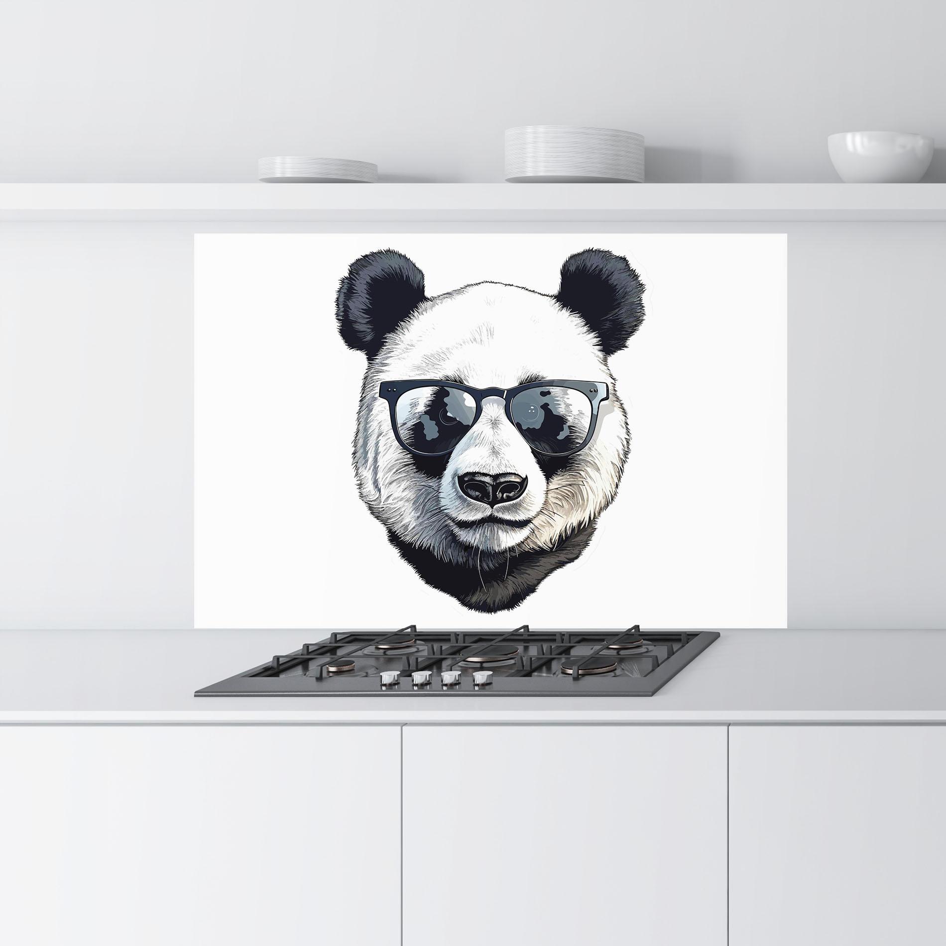 Konyhai üveg hátfal Cute Glasses Panda mockup 9