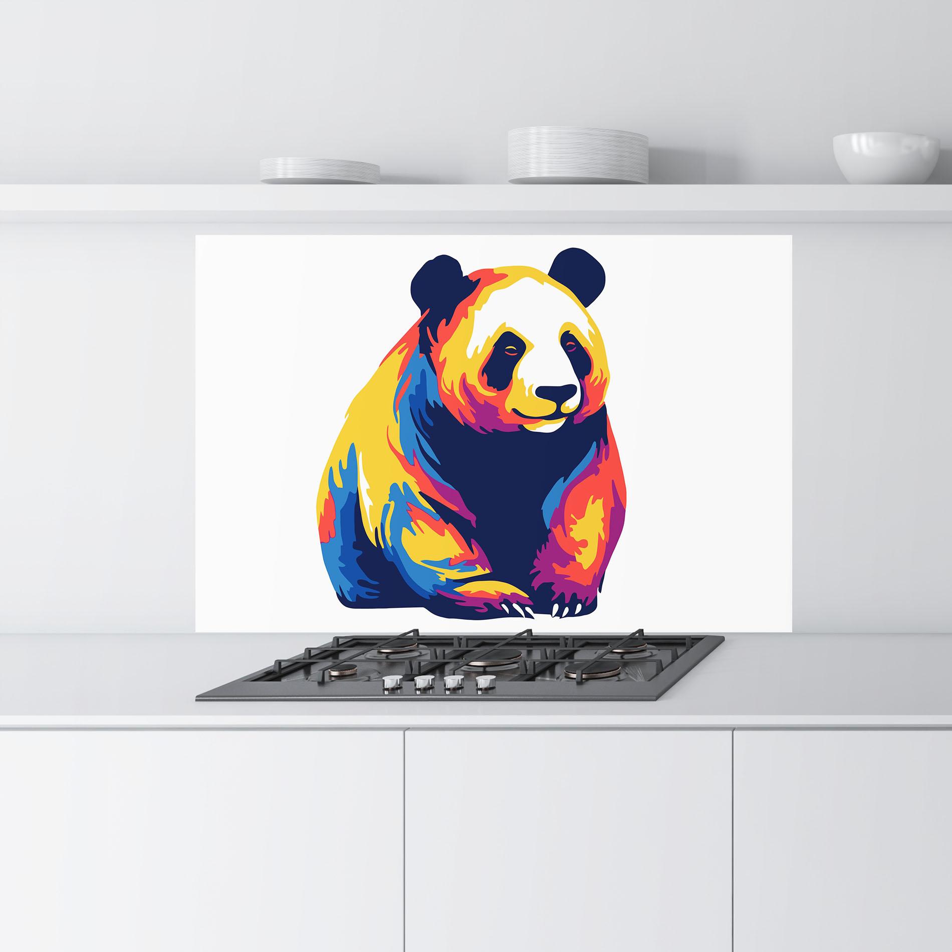 Konyhai üveg hátfal Cute Panda mockup 9
