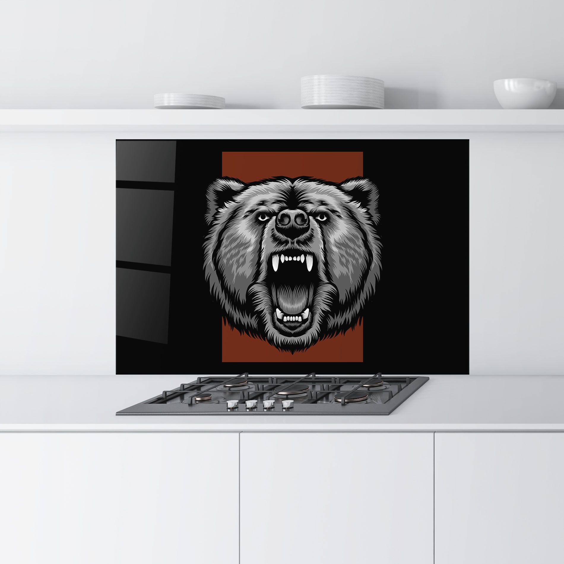 Grey Bear Head mockup 9