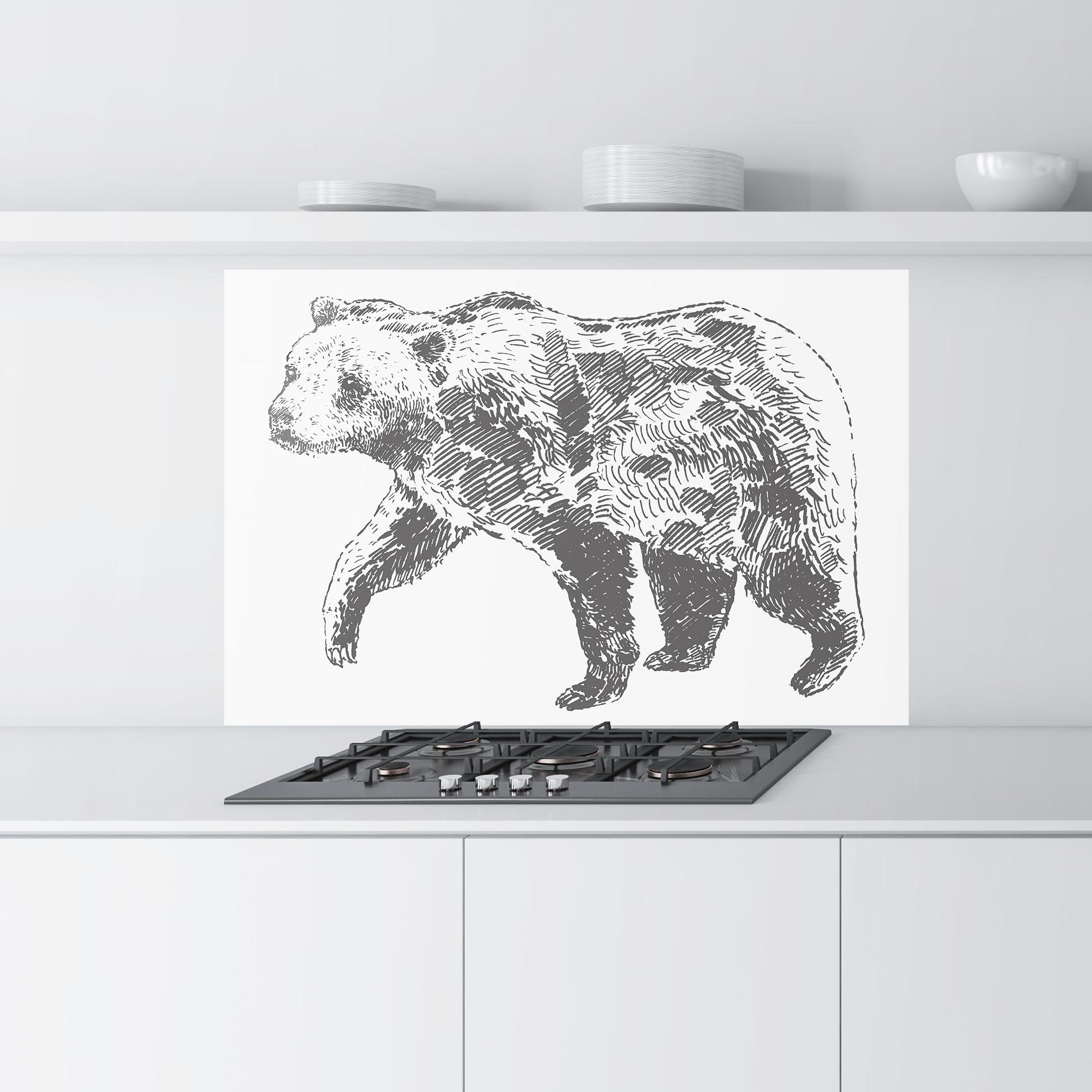 Konyhai üveg hátfal Grizzly Shilouette mockup 9