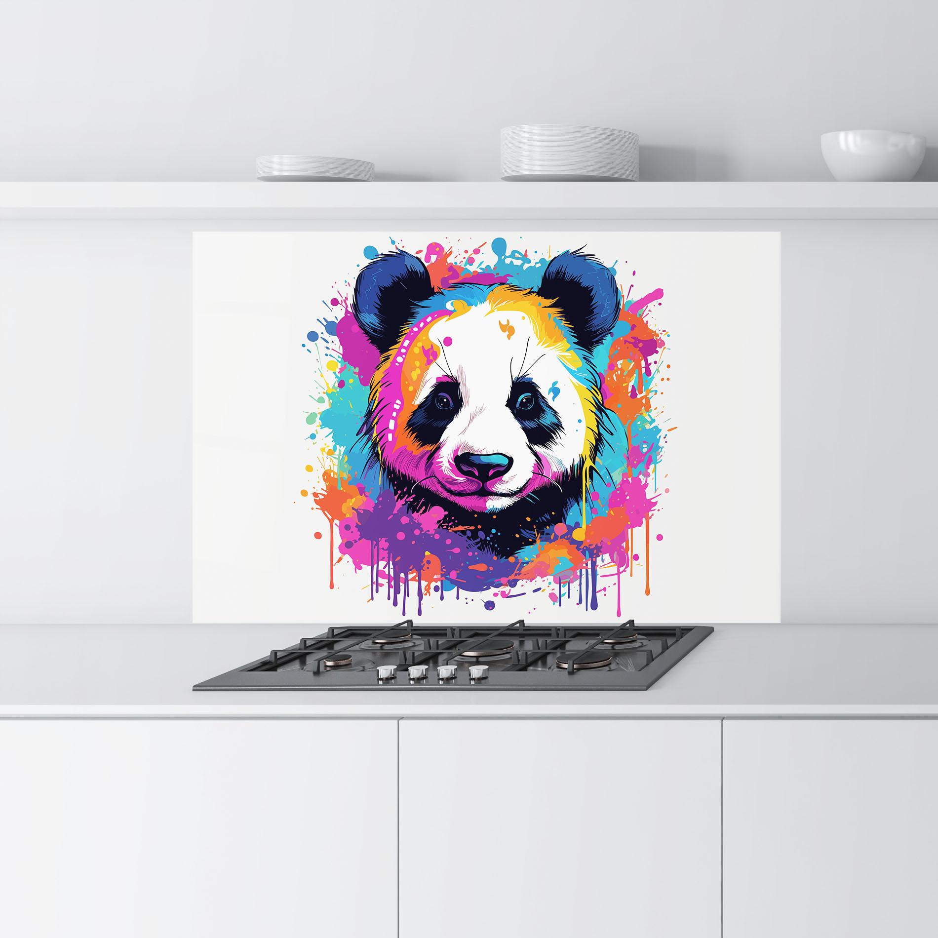 Konyhai üveg hátfal Pretty Panda Art mockup 9