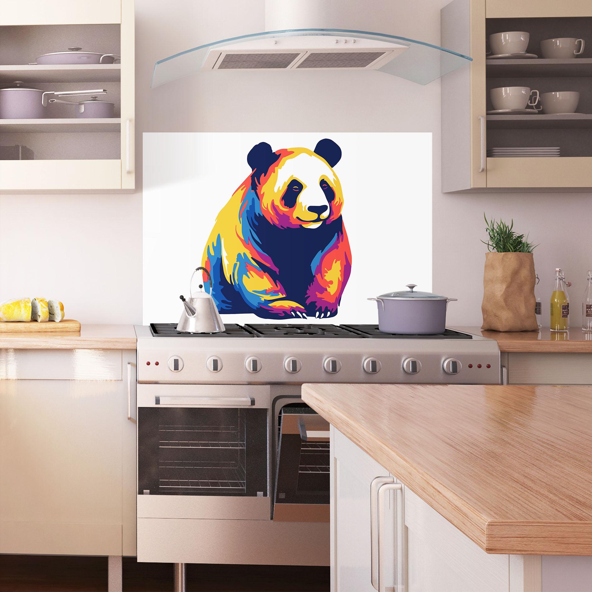 Konyhai üveg hátfal Cute Panda mockup 1