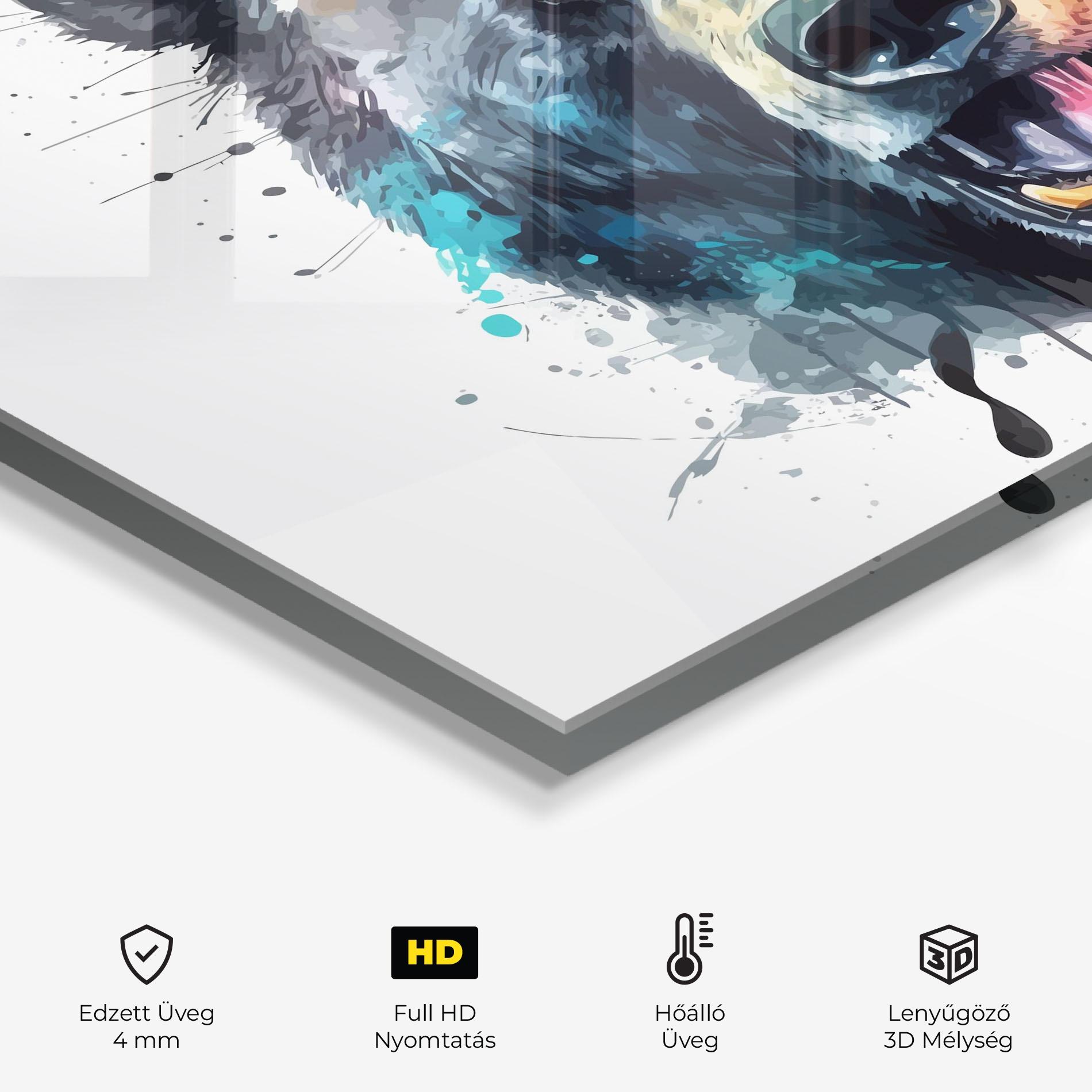 Konyhai üveg hátfal Artistic Bear Head mockup 2