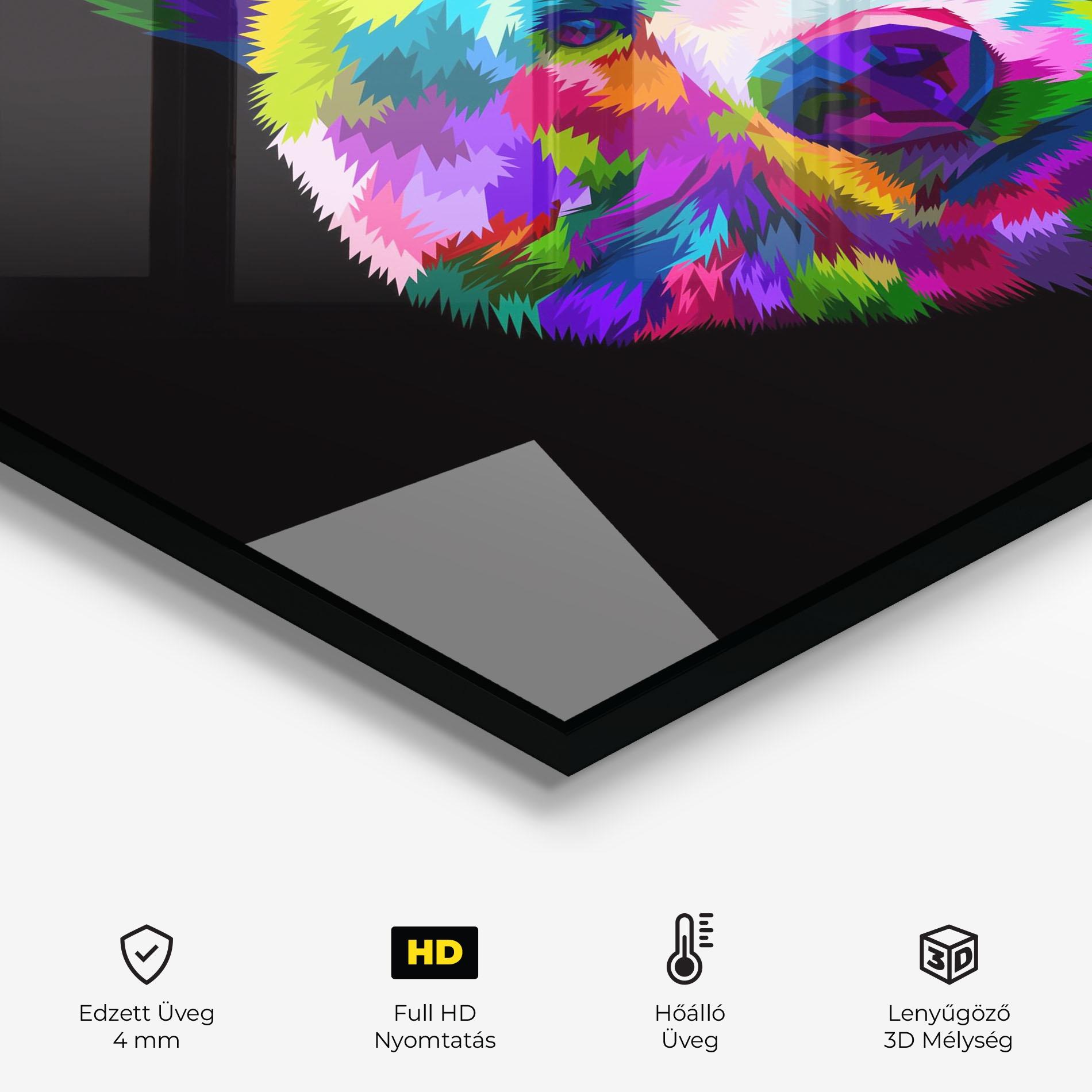 Konyhai üveg hátfal Bear Head Art mockup 2