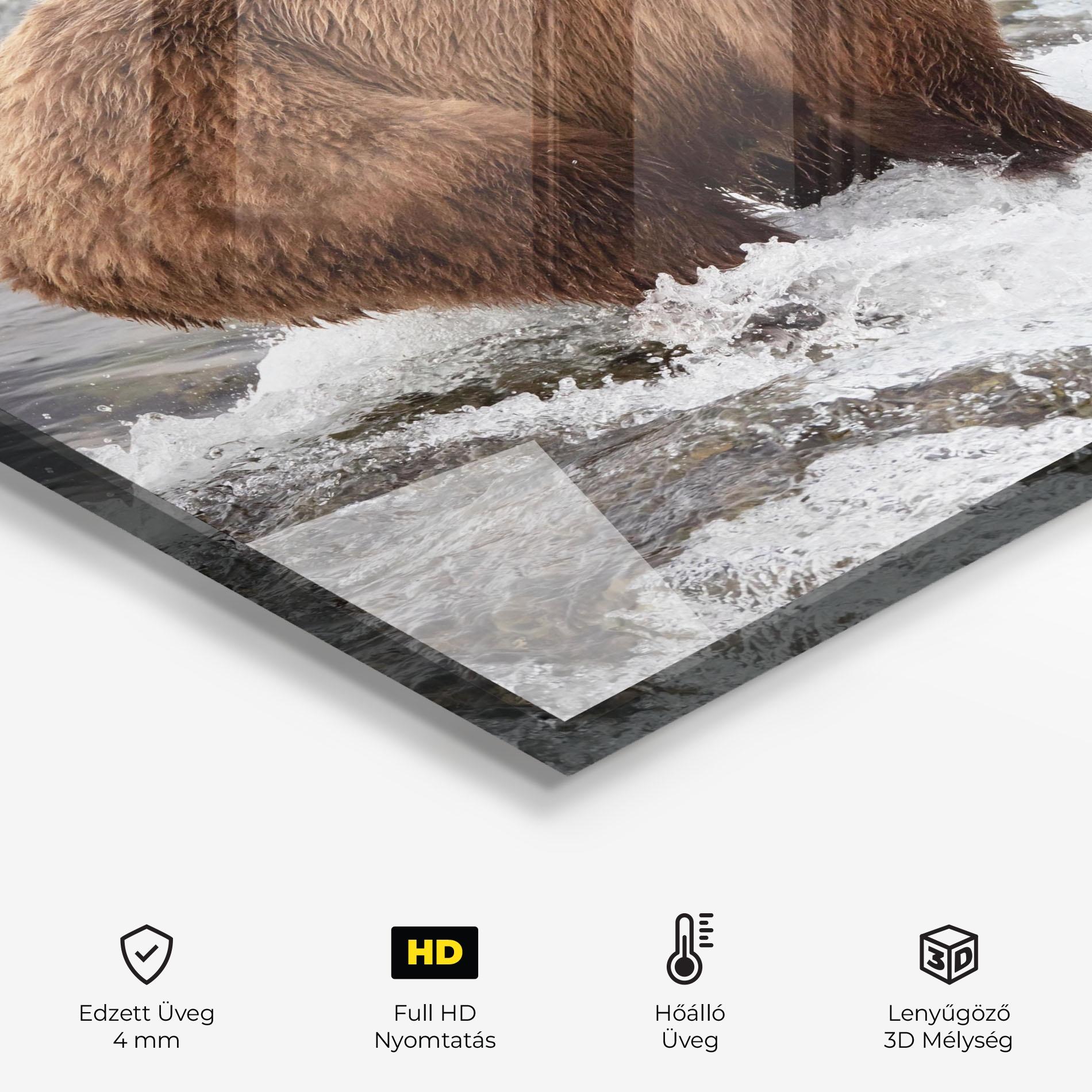 Konyhai üveg hátfal Bear Hunting mockup 2