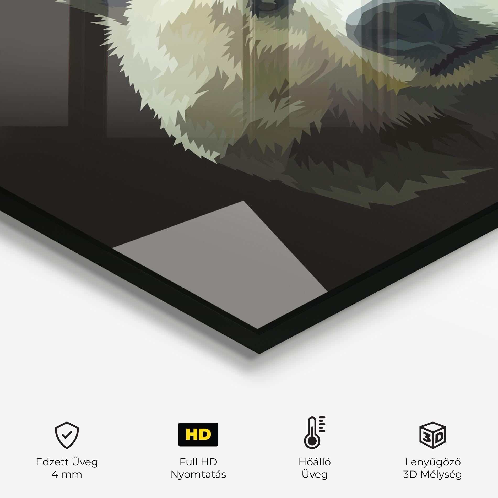 Konyhai üveg hátfal Brown Bear Head mockup 2