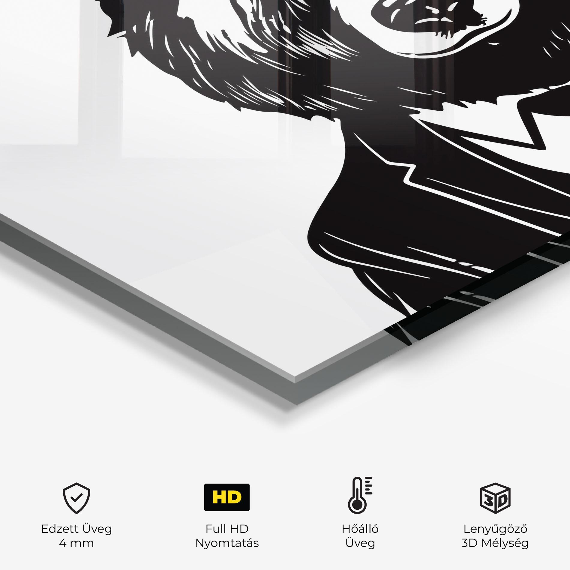 Konyhai üveg hátfal Business Bear mockup 2