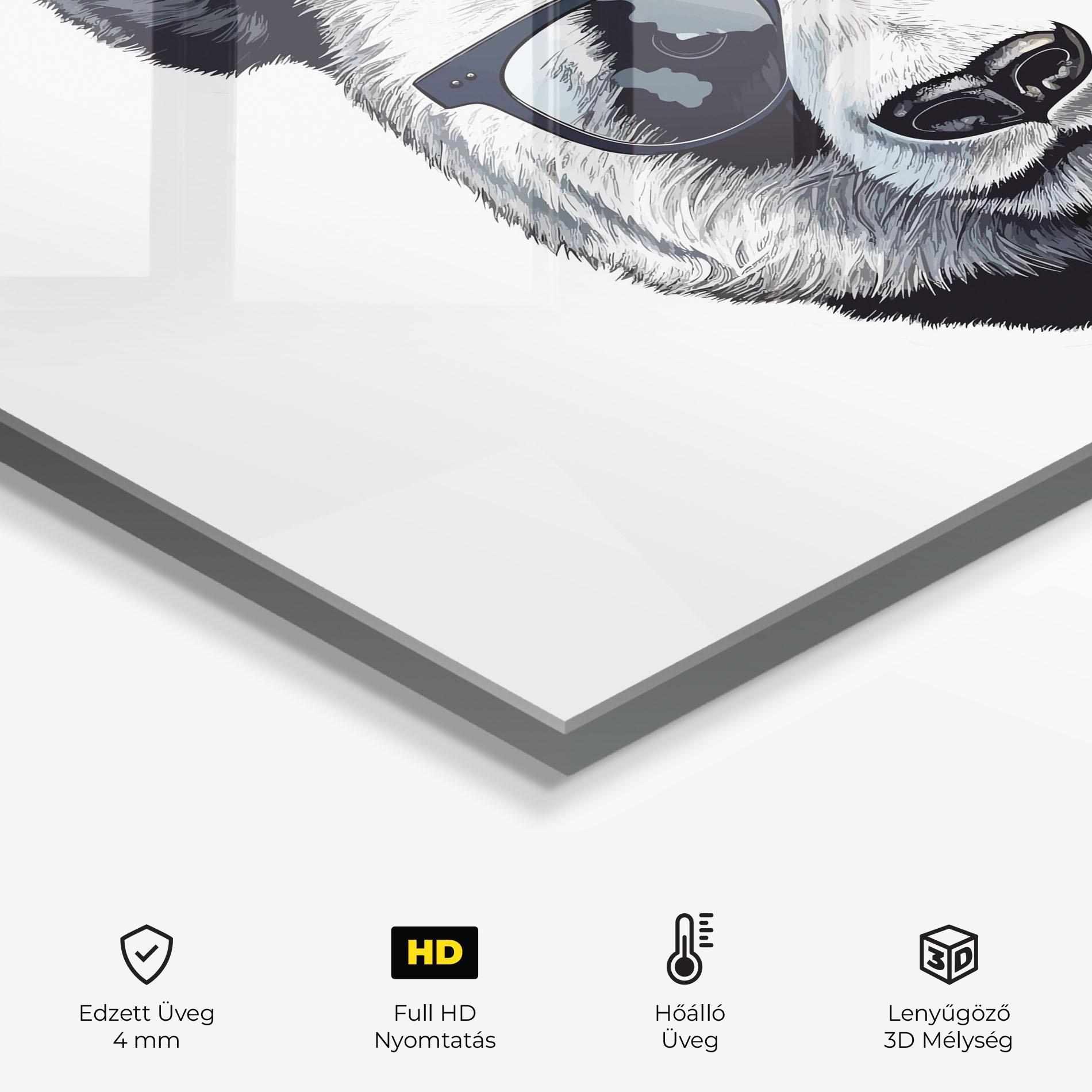 Konyhai üveg hátfal Cute Glasses Panda mockup 2