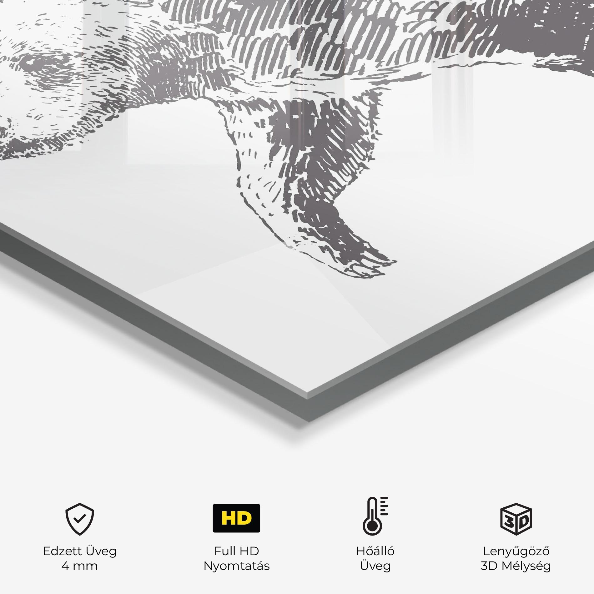 Konyhai üveg hátfal Grizzly Shilouette mockup 2