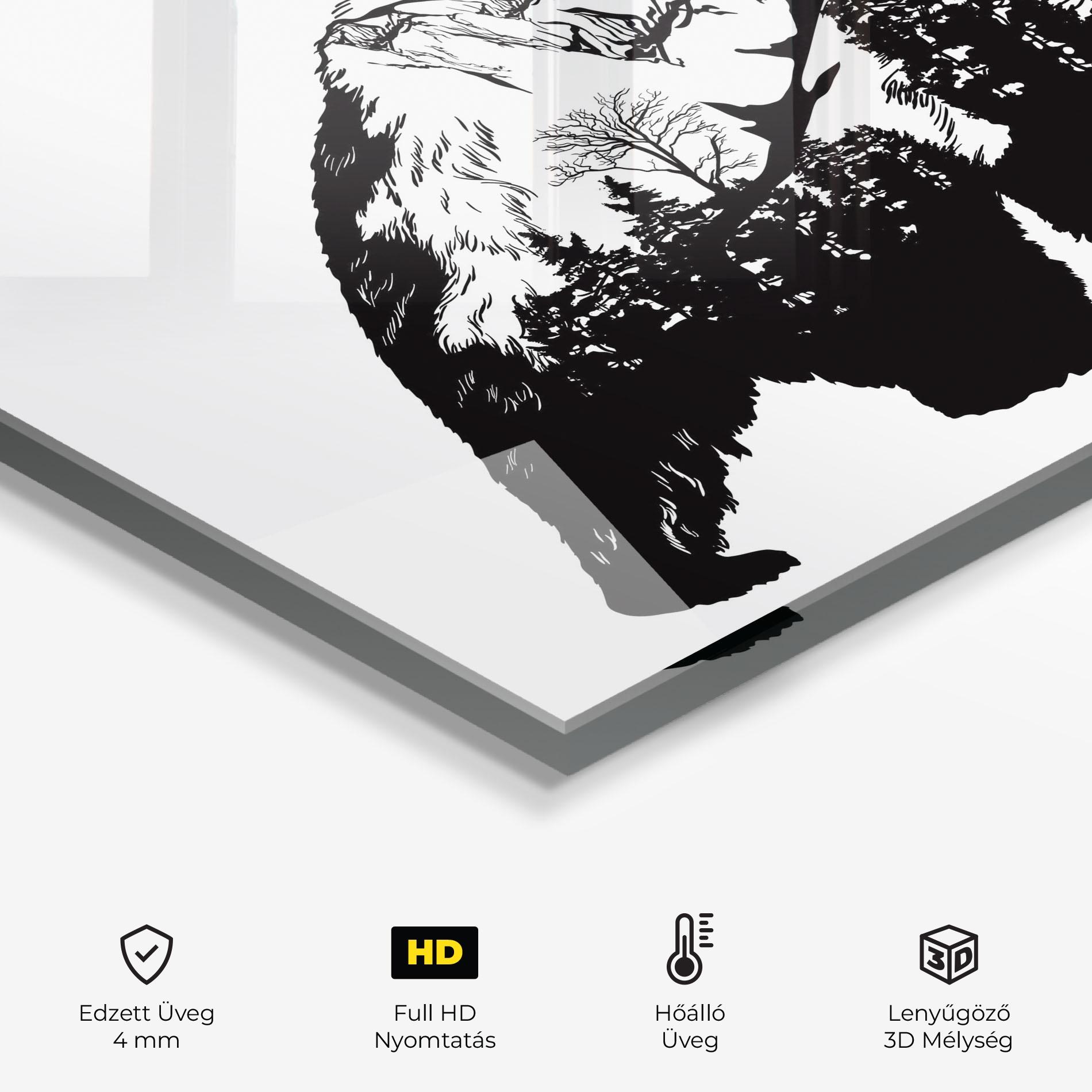 Konyhai üveg hátfal Mountain Bear mockup 2