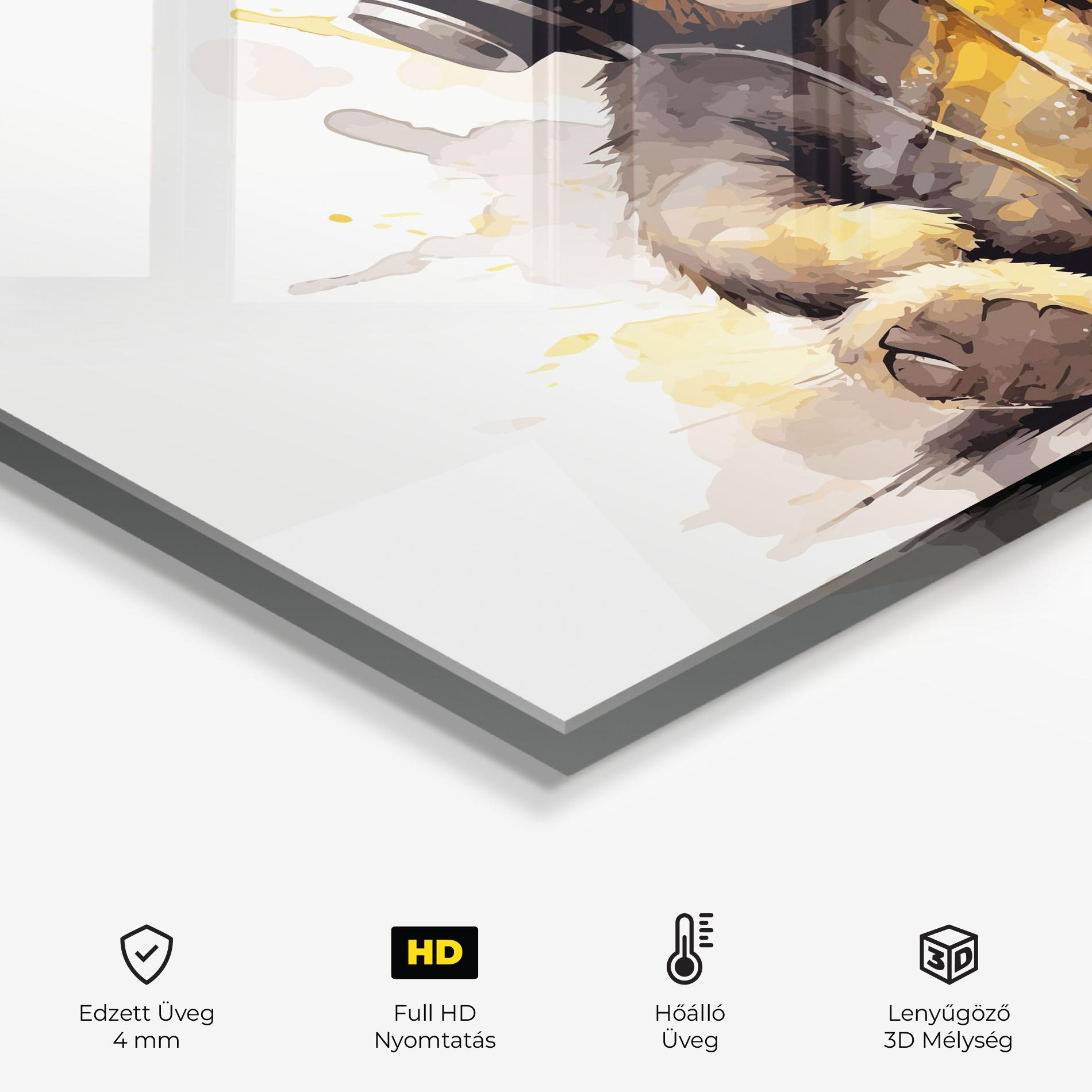 Konyhai üveg hátfal Music Plush Bear mockup 2