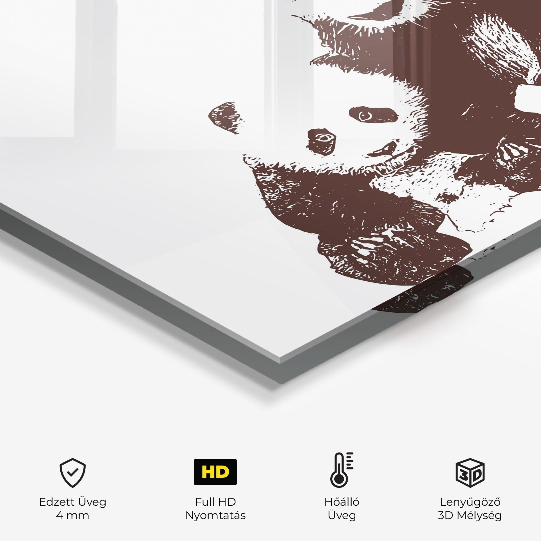 Konyhai üveg hátfal Panda Art Family mockup 2